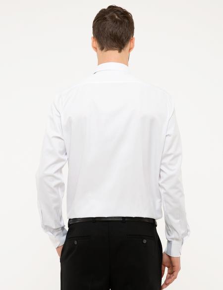 Beyaz Regular Fit Uzun Kollu Basic Gömlek - 50207536008