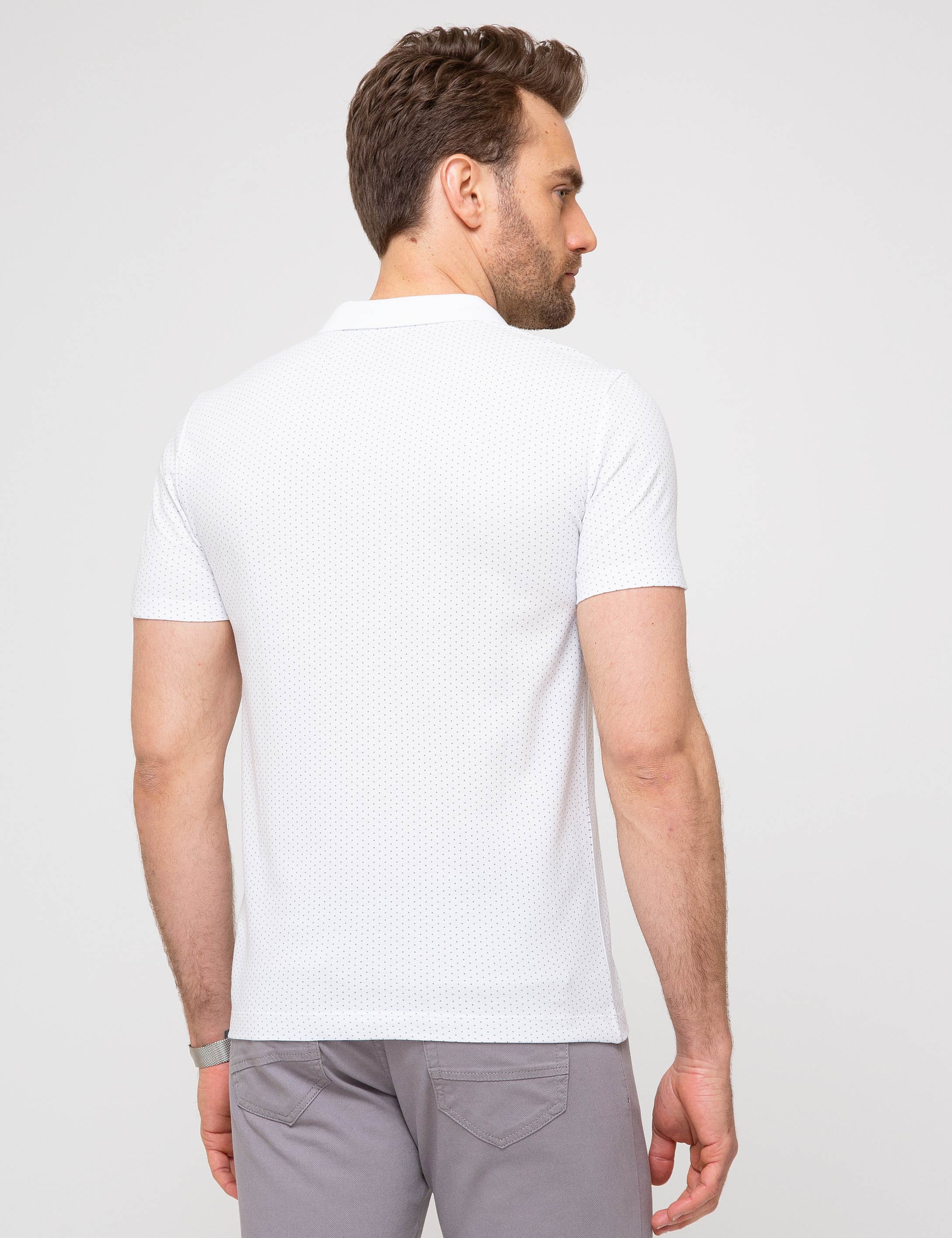 Beyaz Slim Fit Tişört - Image 4
