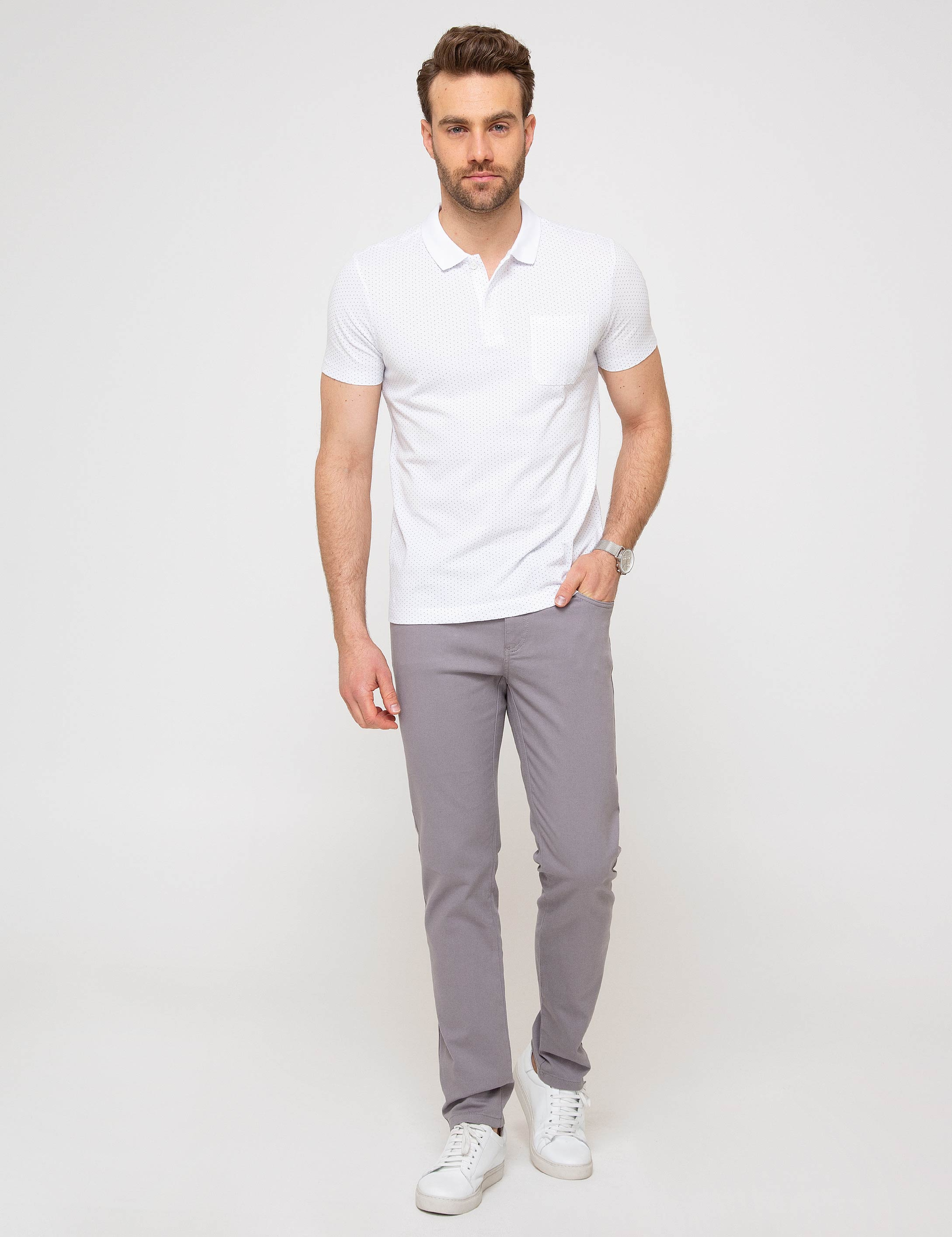 Beyaz Slim Fit Tişört - Image 3
