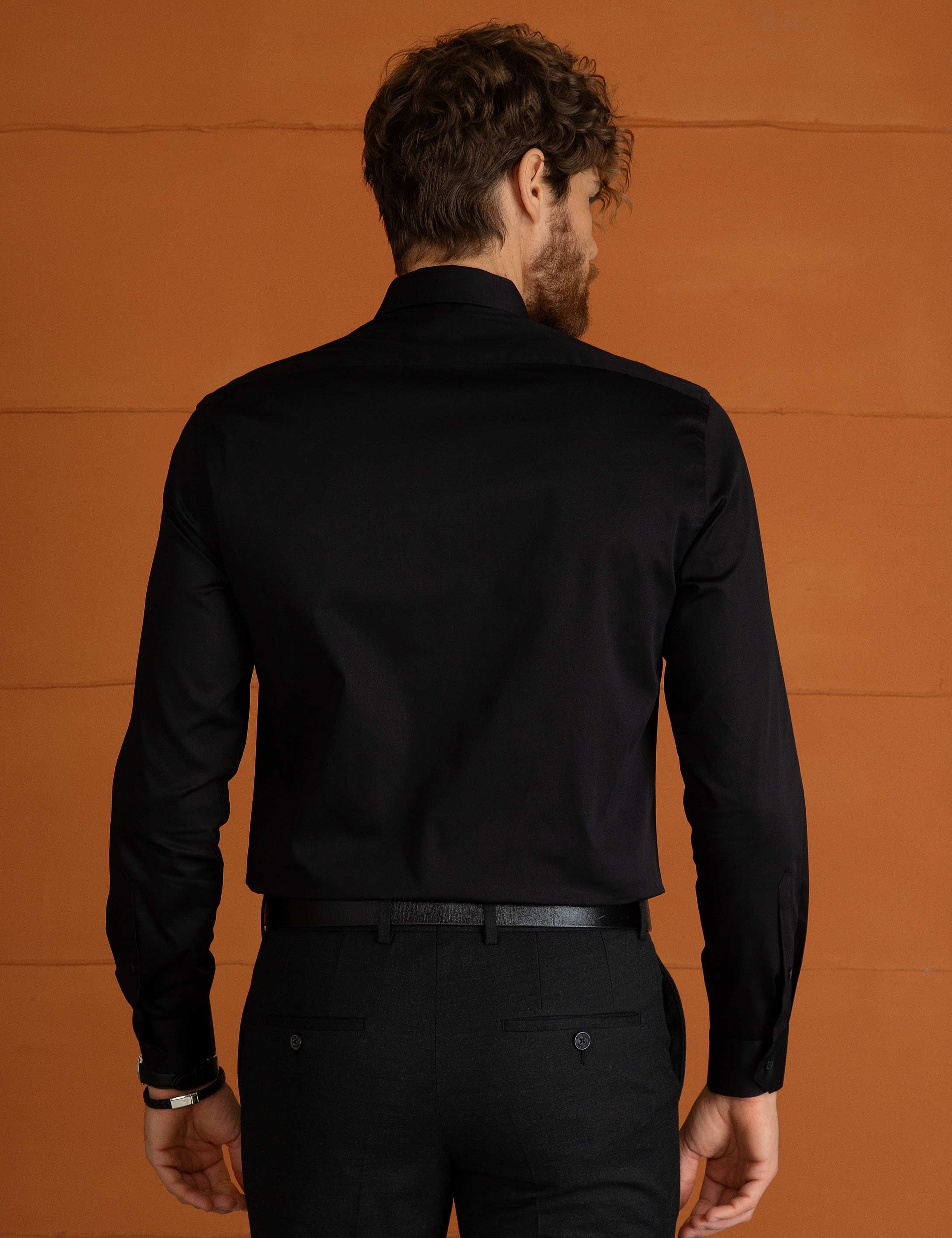Siyah Slim Fit Basic Gömlek