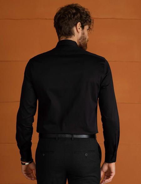 Siyah Slim Fit Basic Gömlek - 50197136014