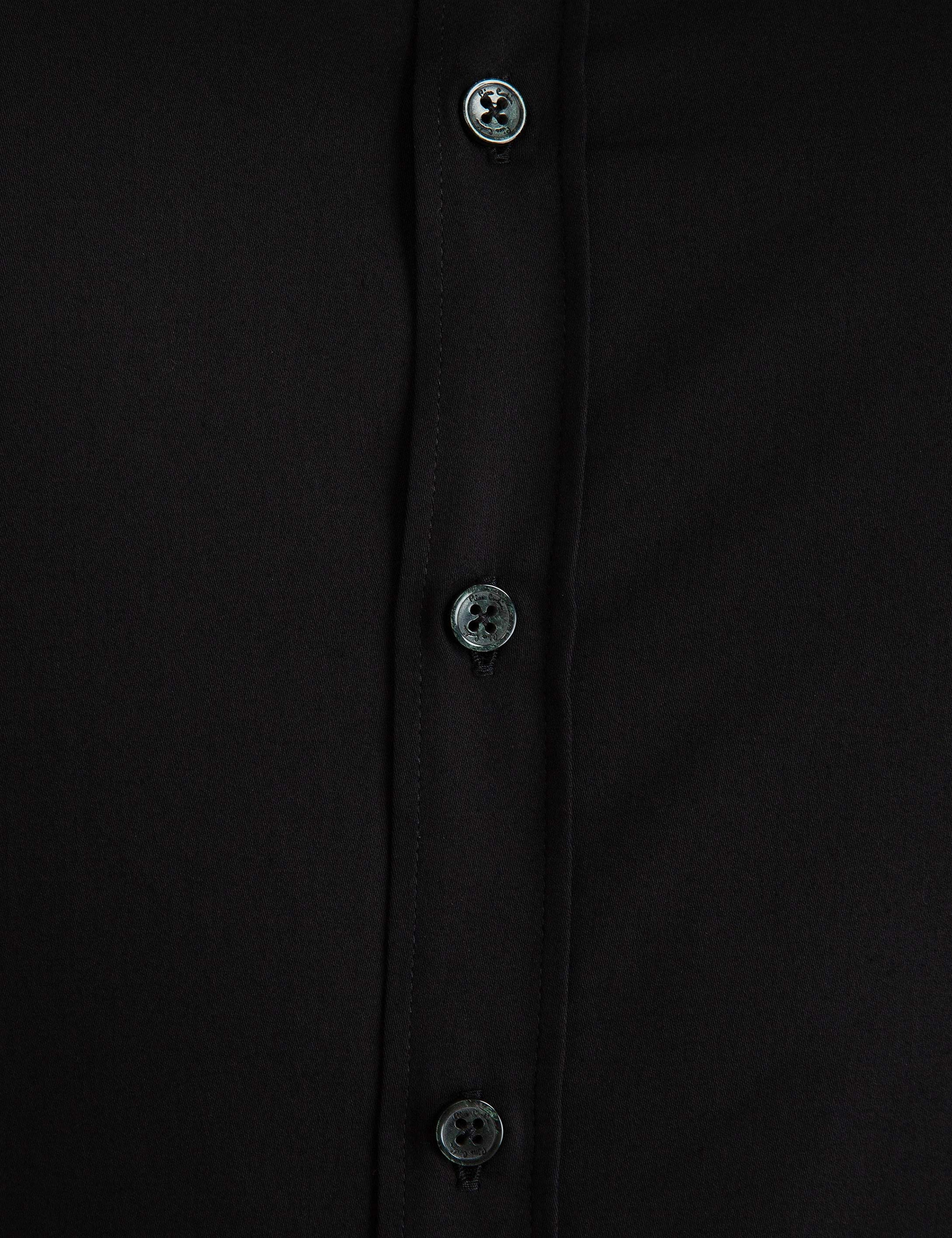 Siyah Slim Fit Basic Gömlek - Image 4