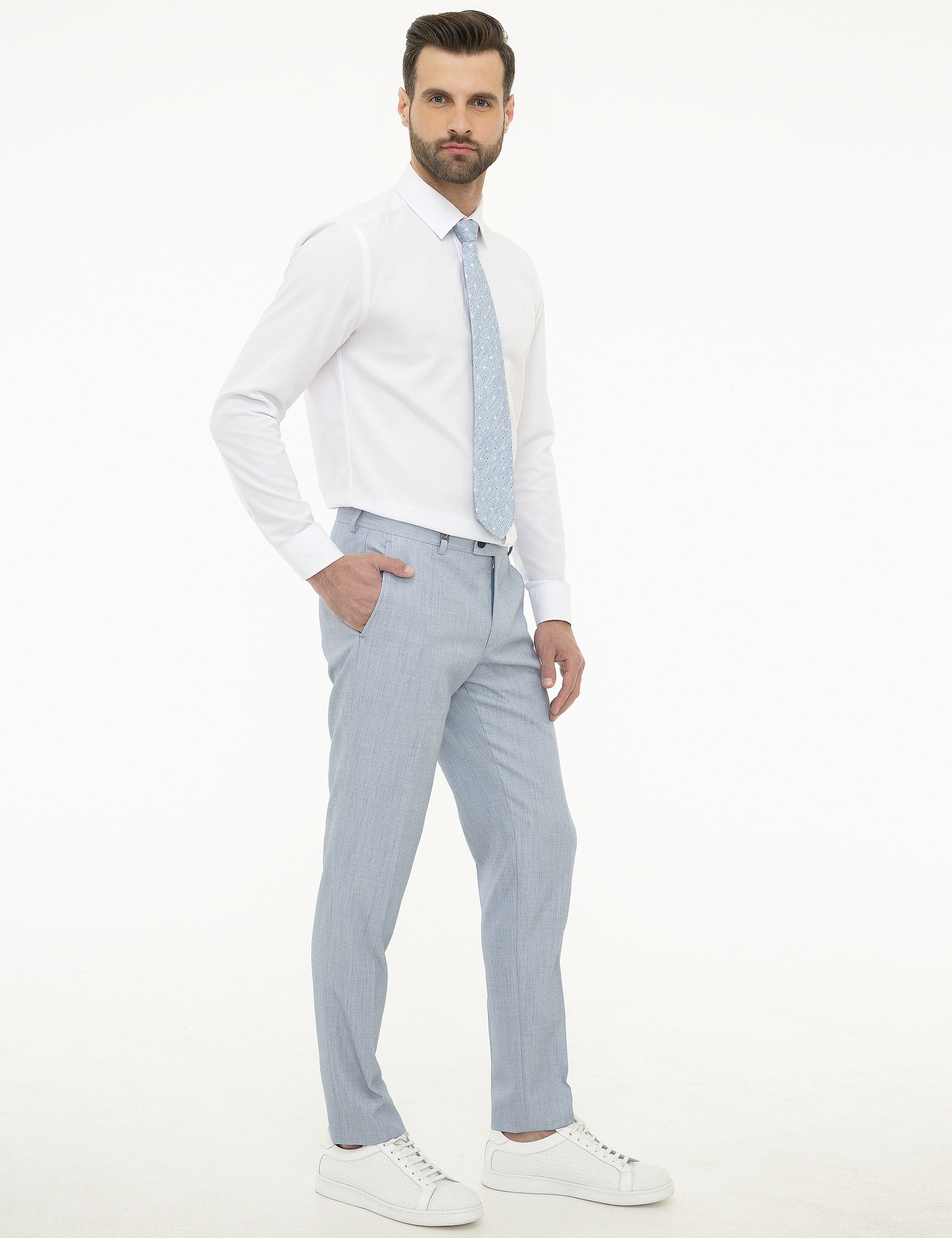 Açık Mavi Ex. Slim Fit Kumaş Pantolon