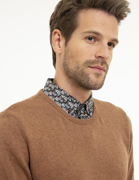 Taba Melanj Slim Fit Bisiklet Yaka Basic Triko Kazak - 50207445192