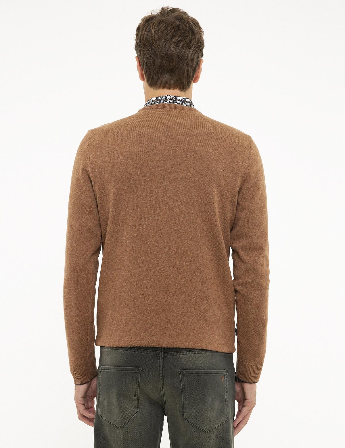 Taba Melanj Slim Fit Bisiklet Yaka Basic Triko Kazak - 50207445192