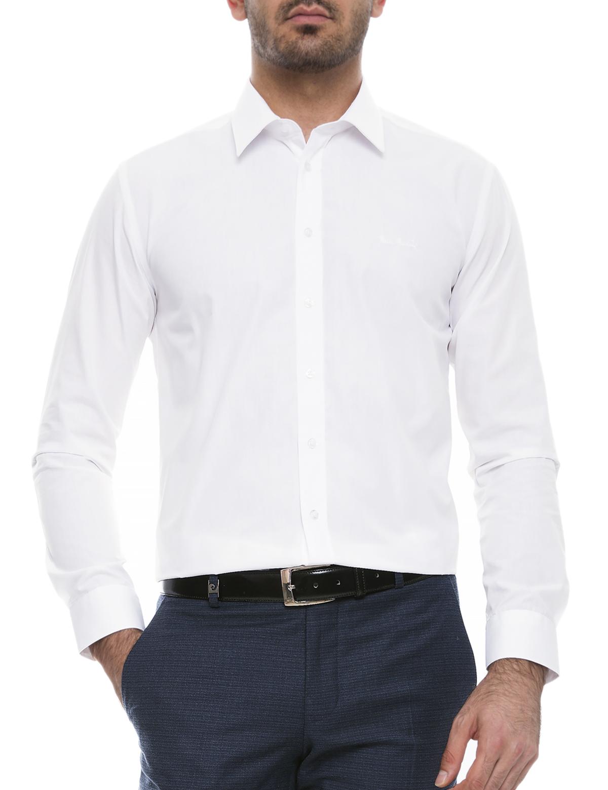 Beyaz Slim Fit Basic Gömlek