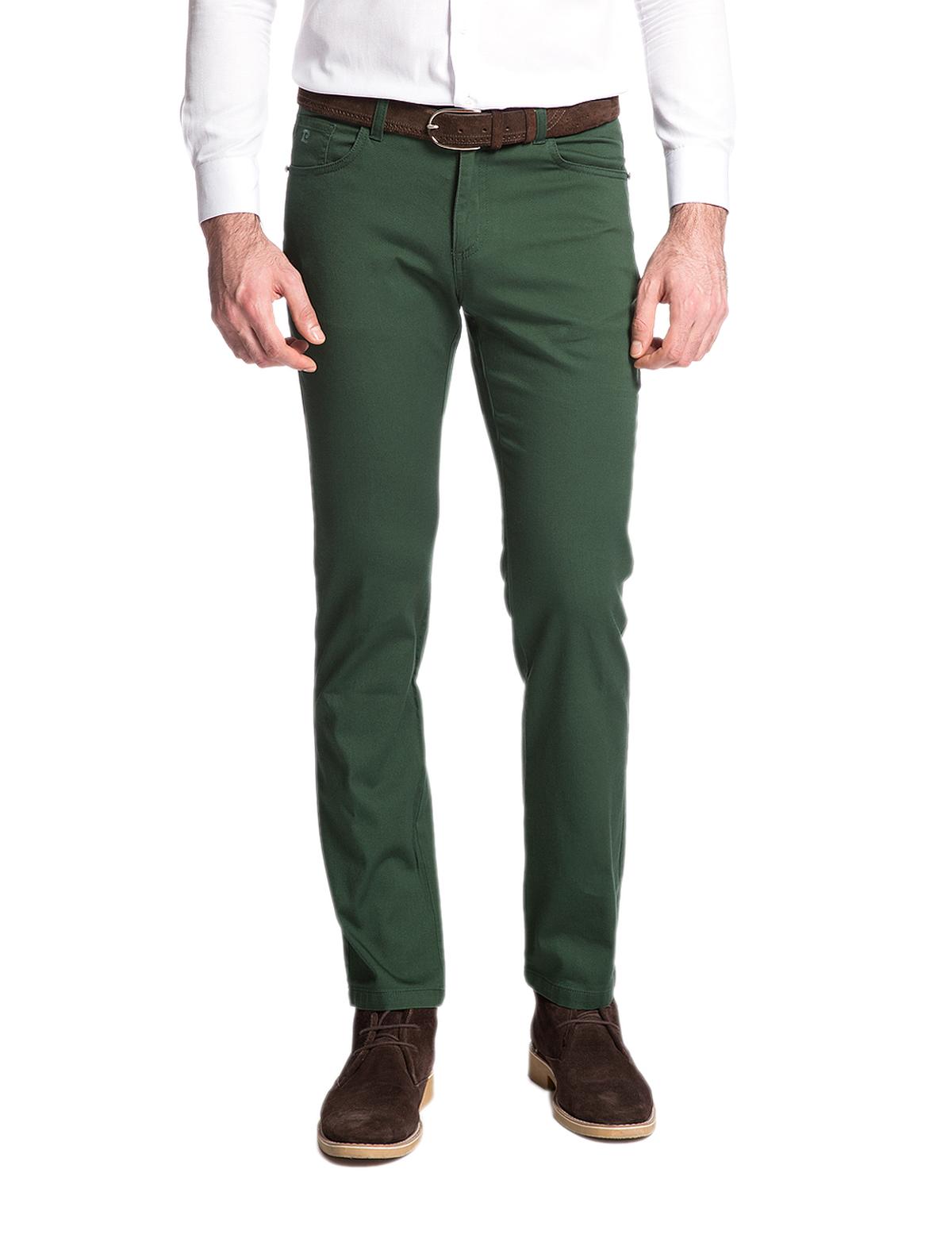 Yeşil Slim Fit Kanvas Pantolon