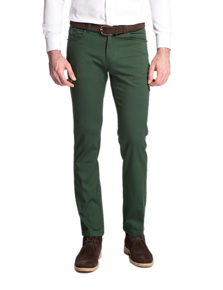 Yeşil Slim Fit Kanvas Pantolon - 50155617028