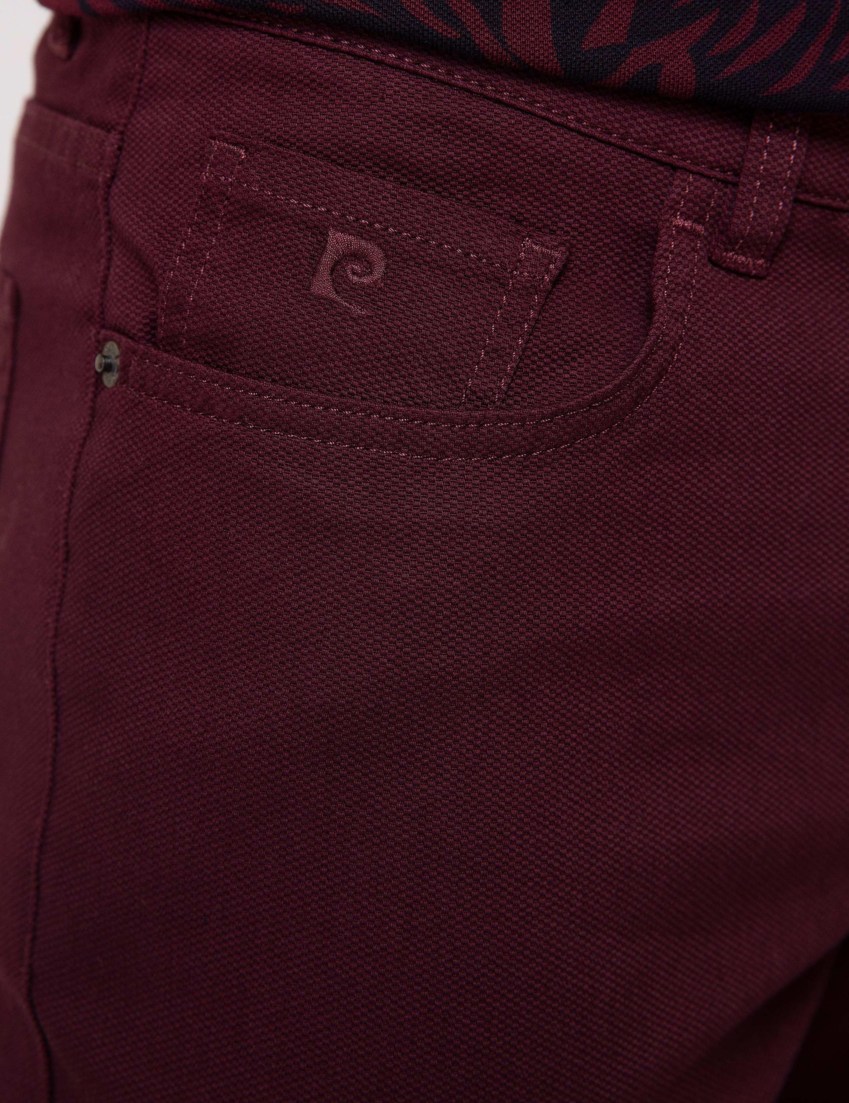 Bordo Slim Fit Kanvas Pantolon