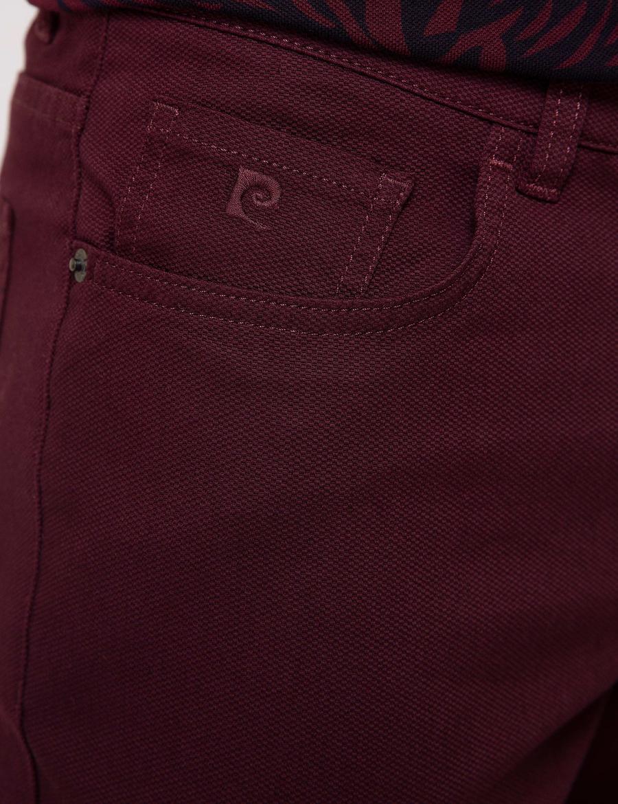 Bordo Slim Fit Kanvas Pantolon