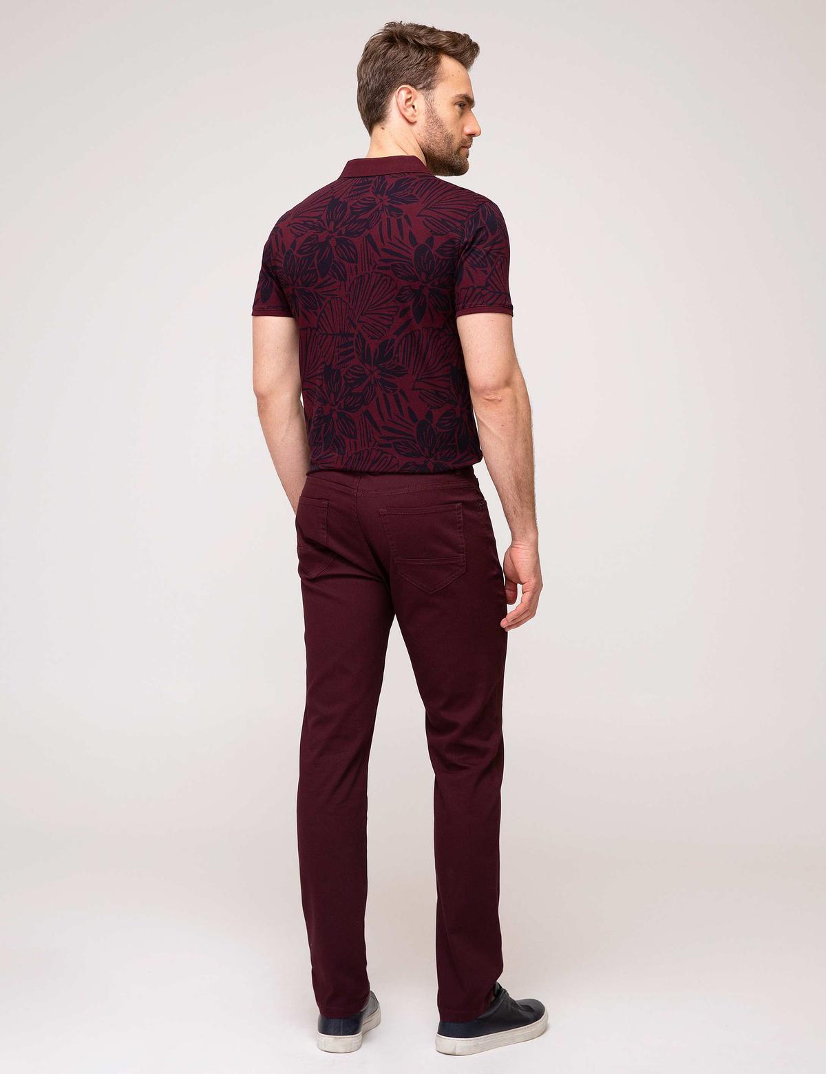 Bordo Slim Fit Kanvas Pantolon - 50168747009