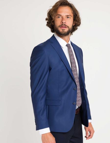 LACIVERT DOKUMA CEKET - 50180544077