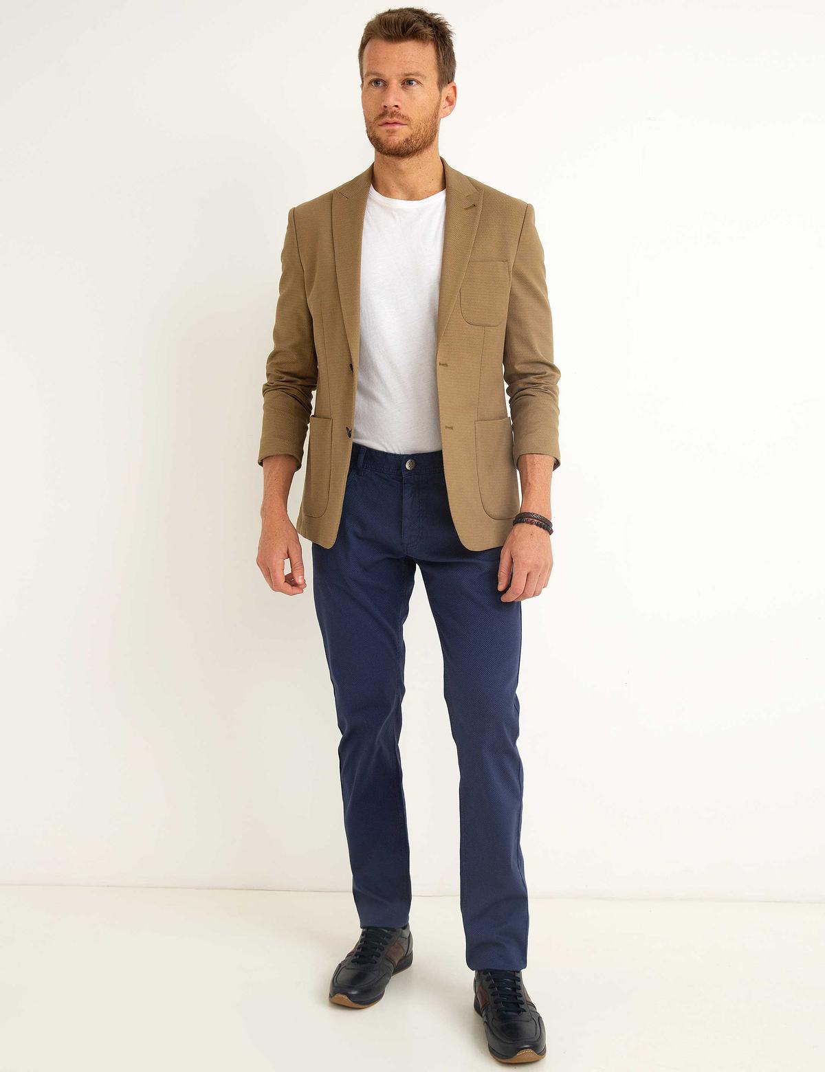 Camel Slim Fit Ceket