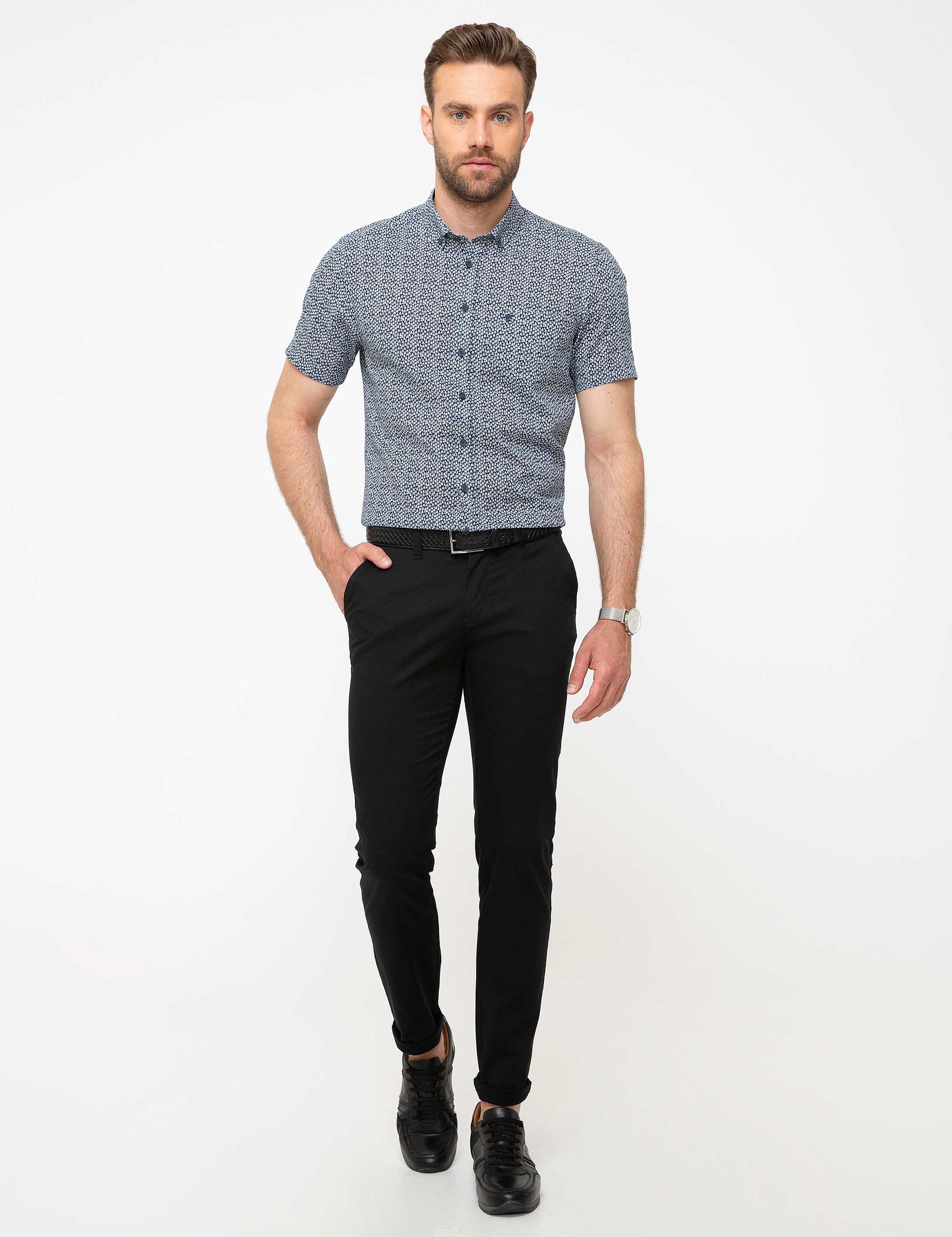 Siyah Slim Fit Chino Pantolon
