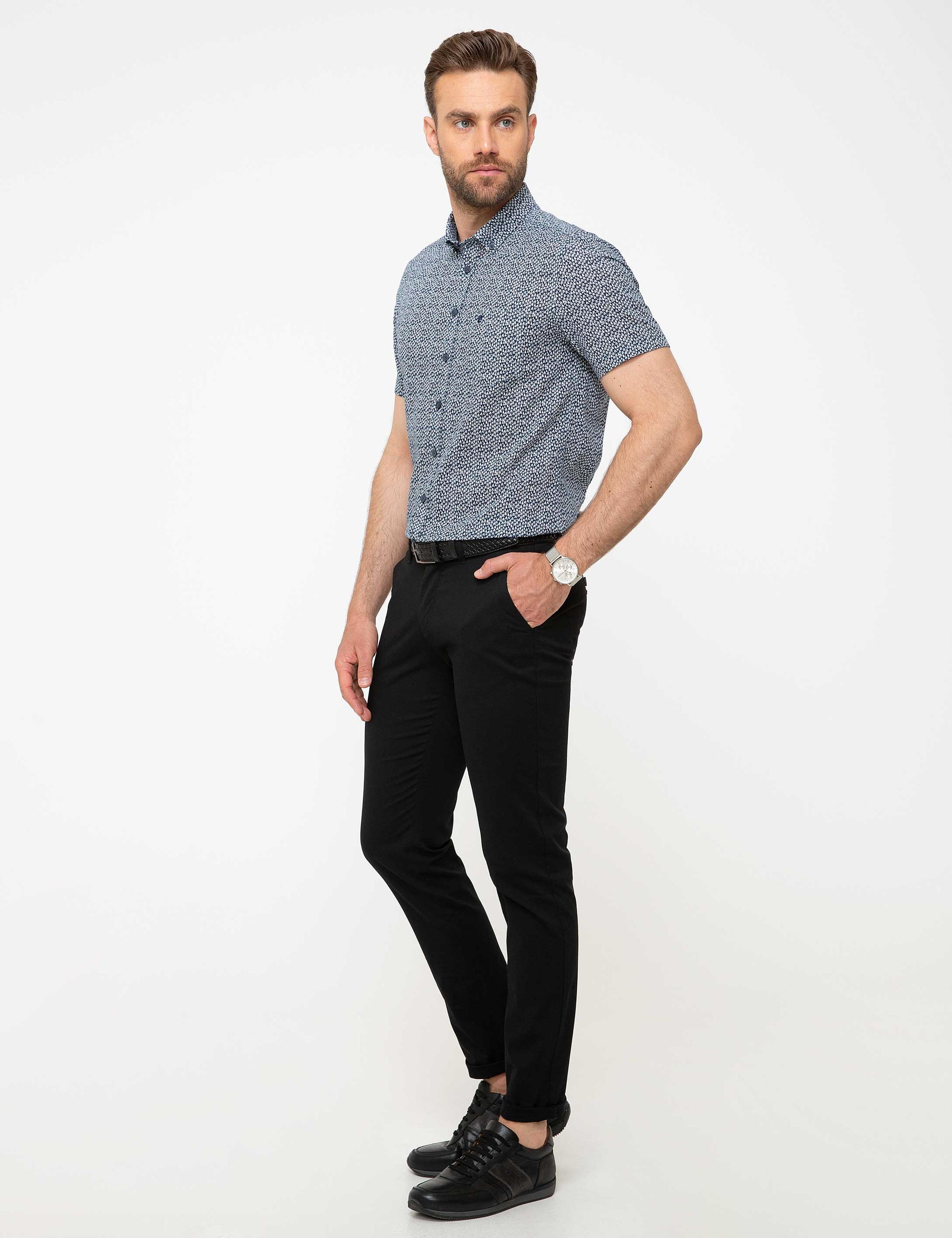 Siyah Slim Fit Chino Pantolon