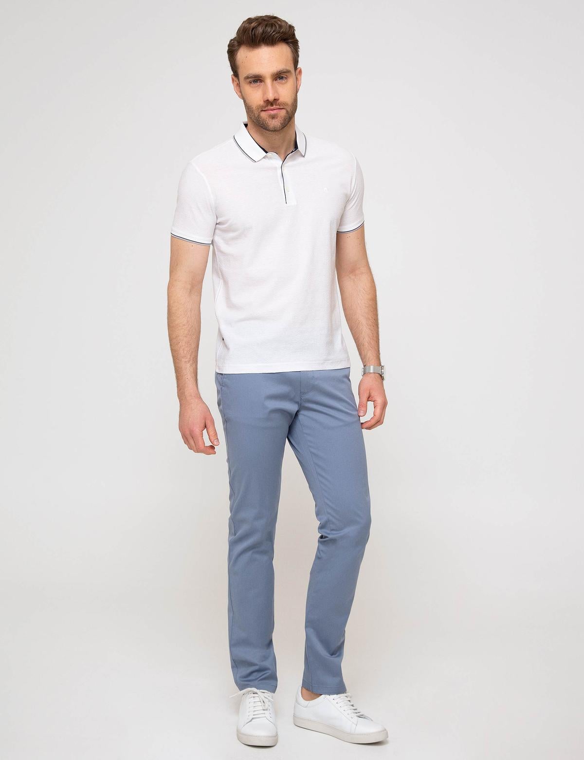 Koyu Mavi Slim Fit Kanvas Pantolon