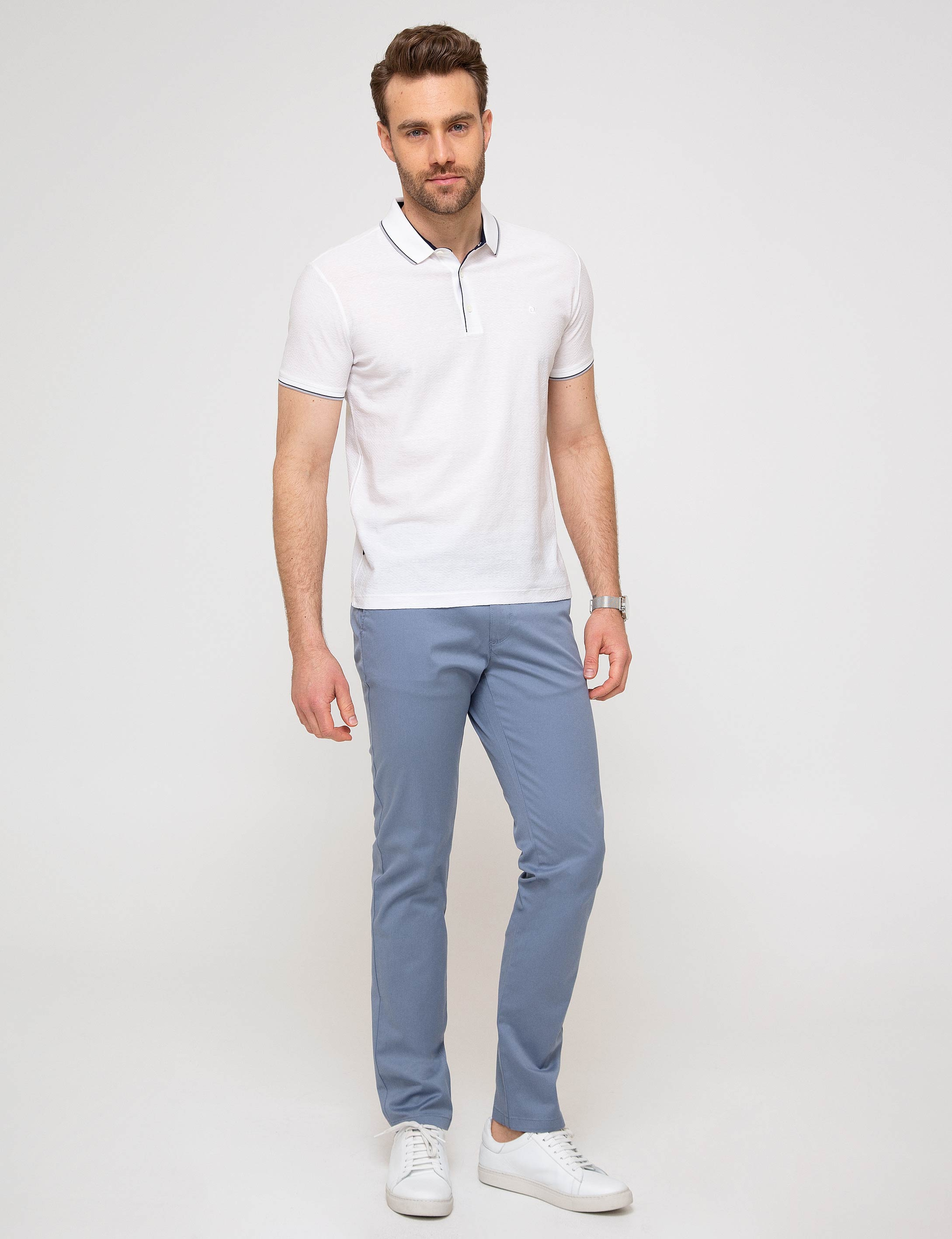 Koyu Mavi Slim Fit Kanvas Pantolon - Image 1