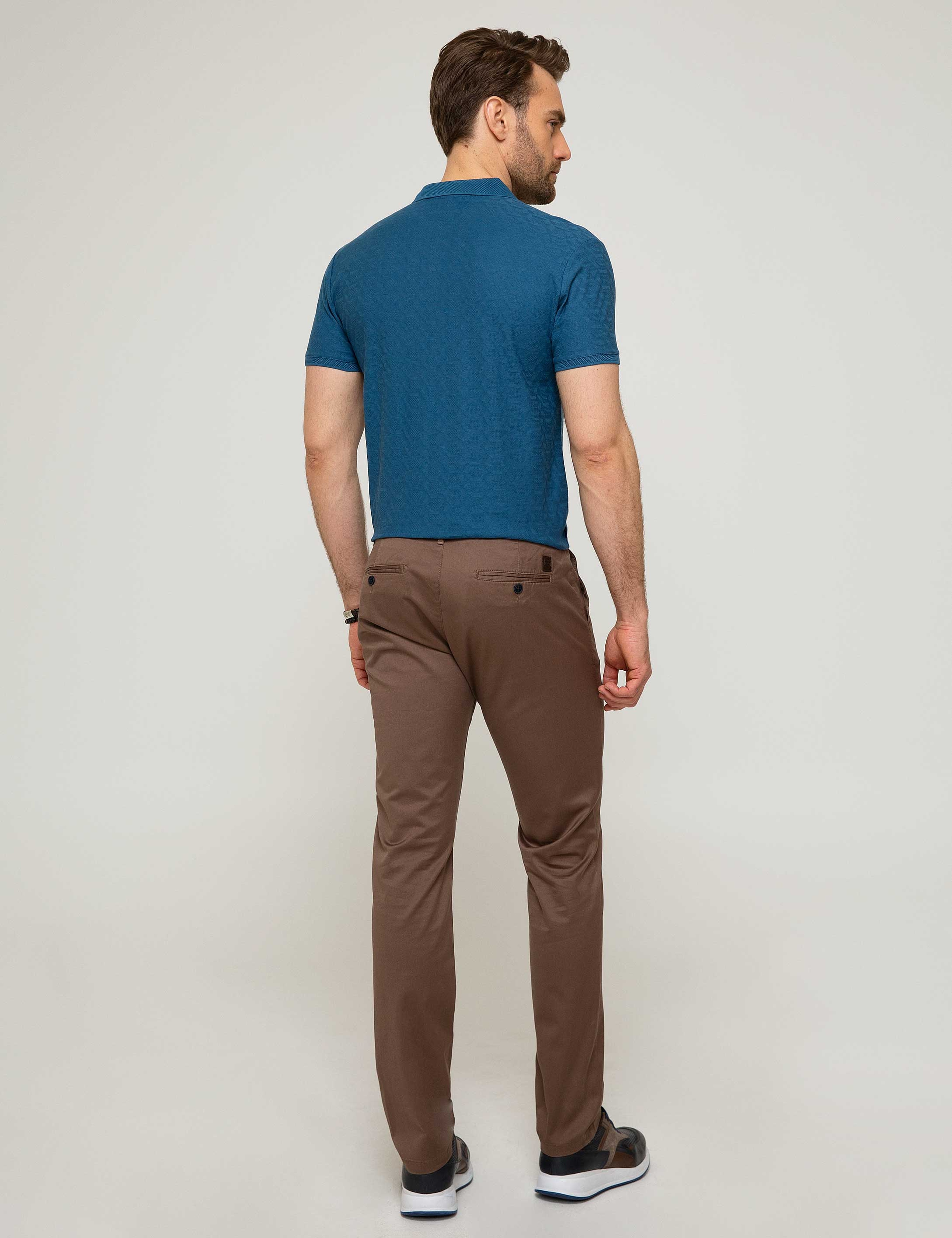 Açık Kahverengi Slim Fit Chino Pantolon - Image 3