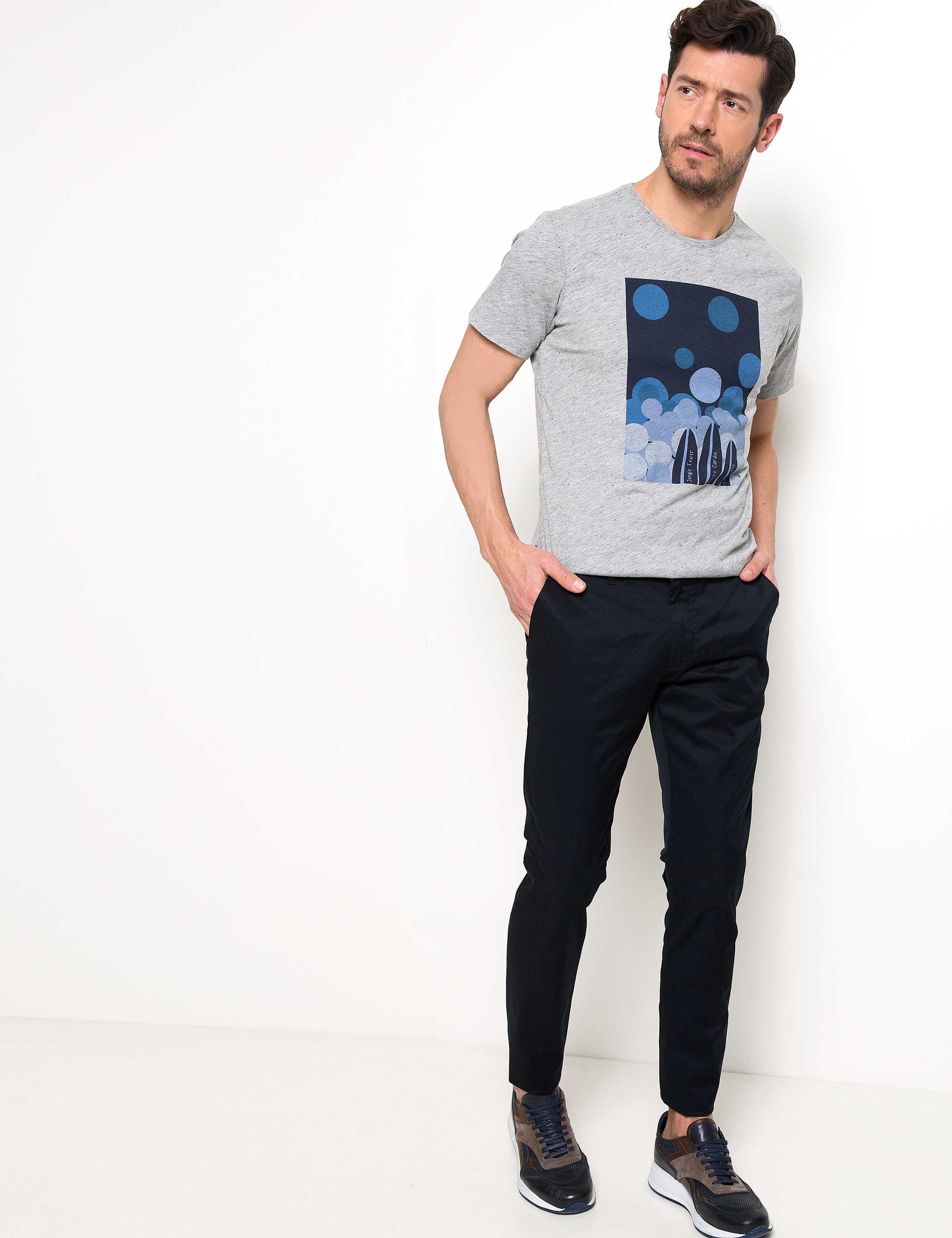 Lacivert Regular Fit Chino Pantolon - Image 1
