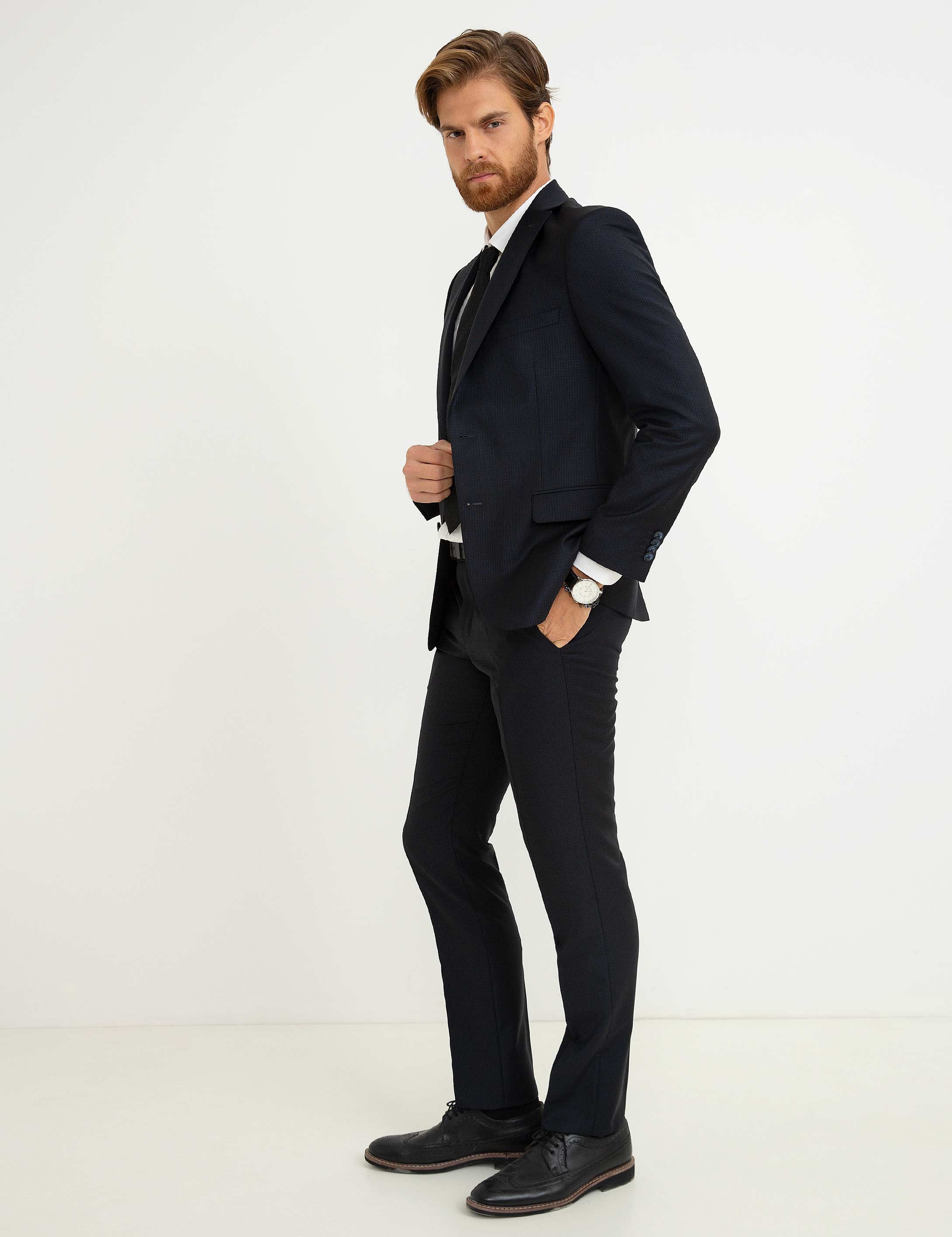 Lacivert Slim Fit Takım Elbise - Image 2