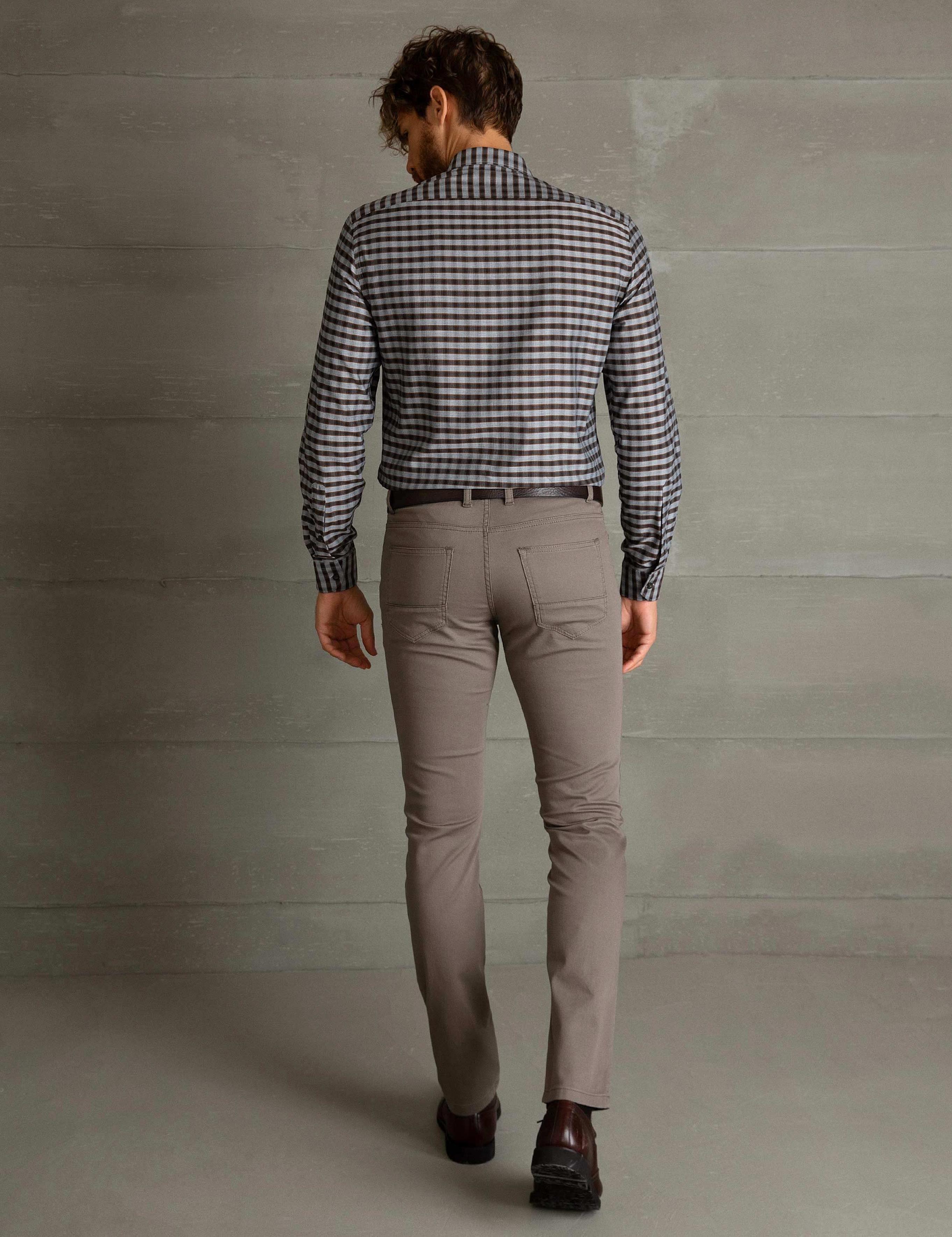 Gri Slim Fit Chino Pantolon