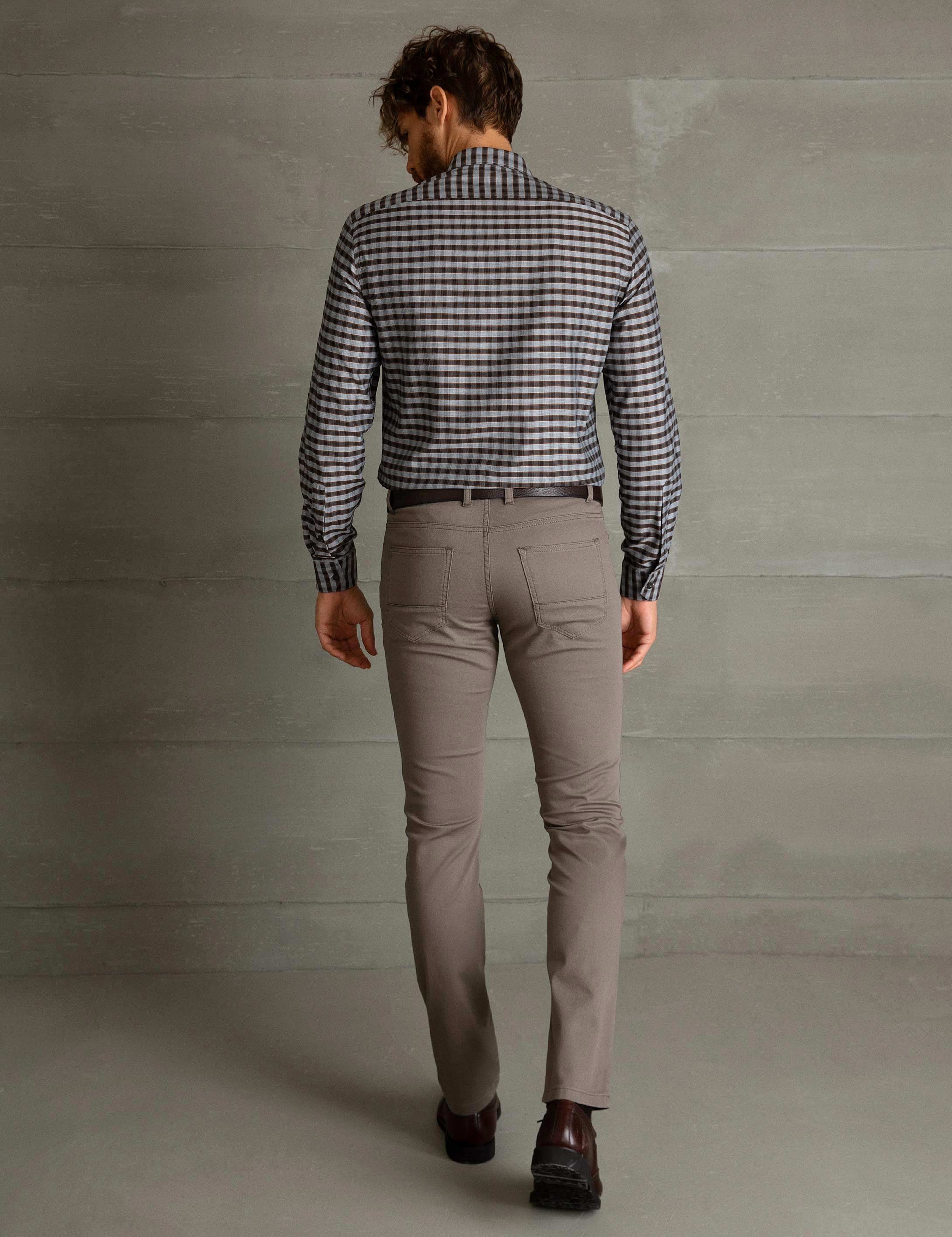 Gri Slim Fit Chino Pantolon - Image 3