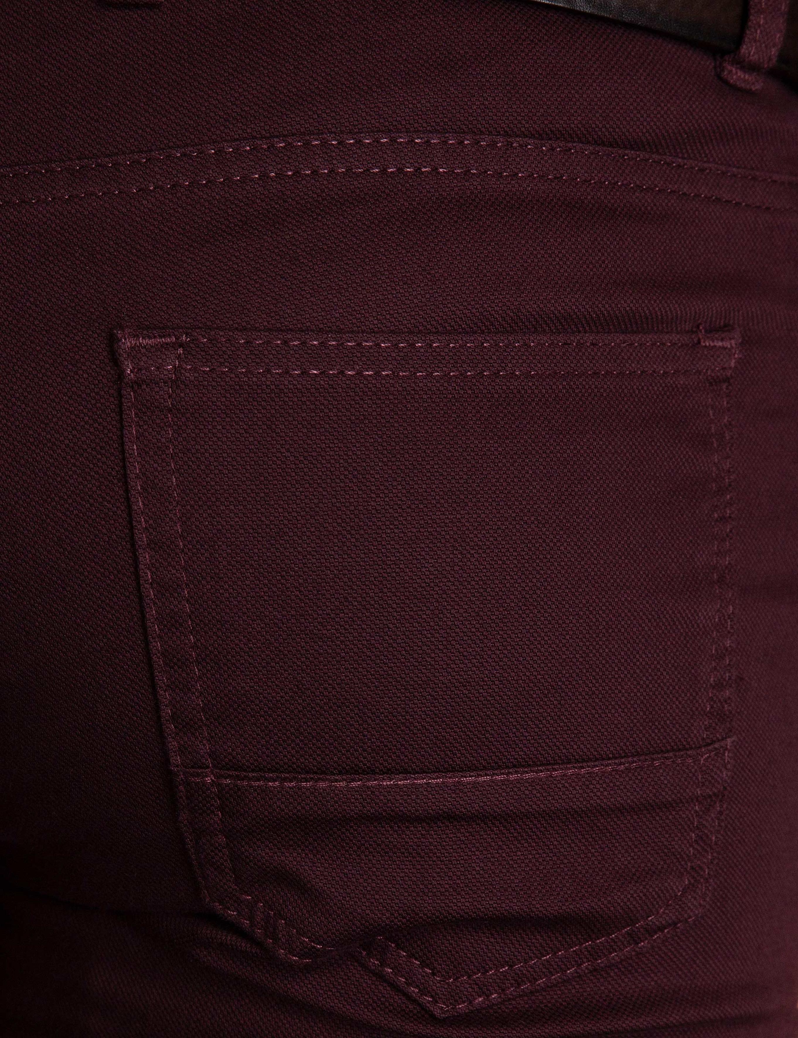 Bordo Slim Fit Kanvas Pantolon