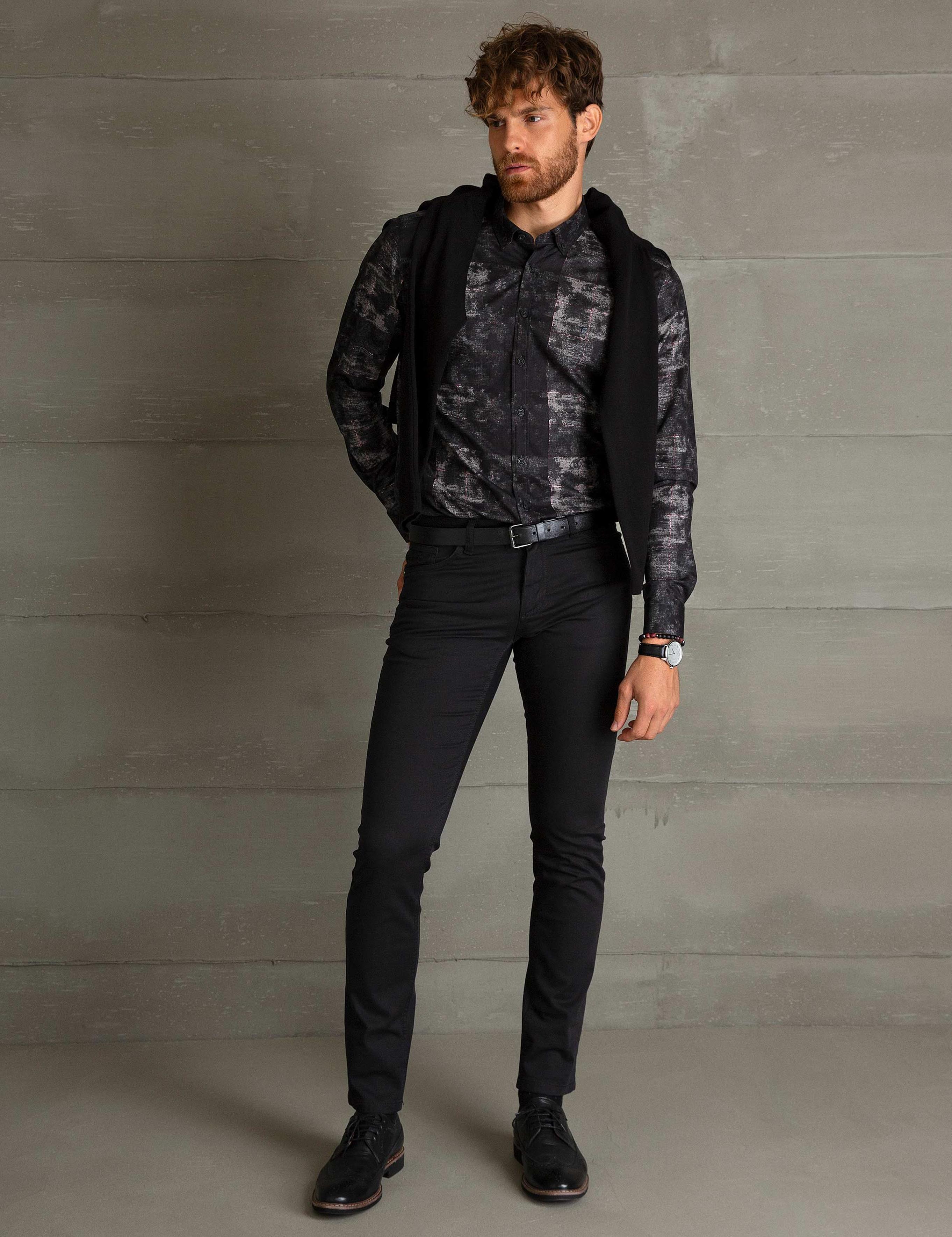 Siyah Slim Fit Chino Pantolon