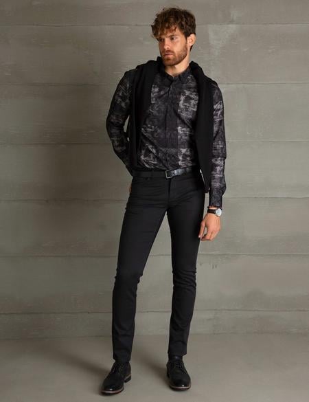 Siyah Slim Fit Chino Pantolon - 50194210073