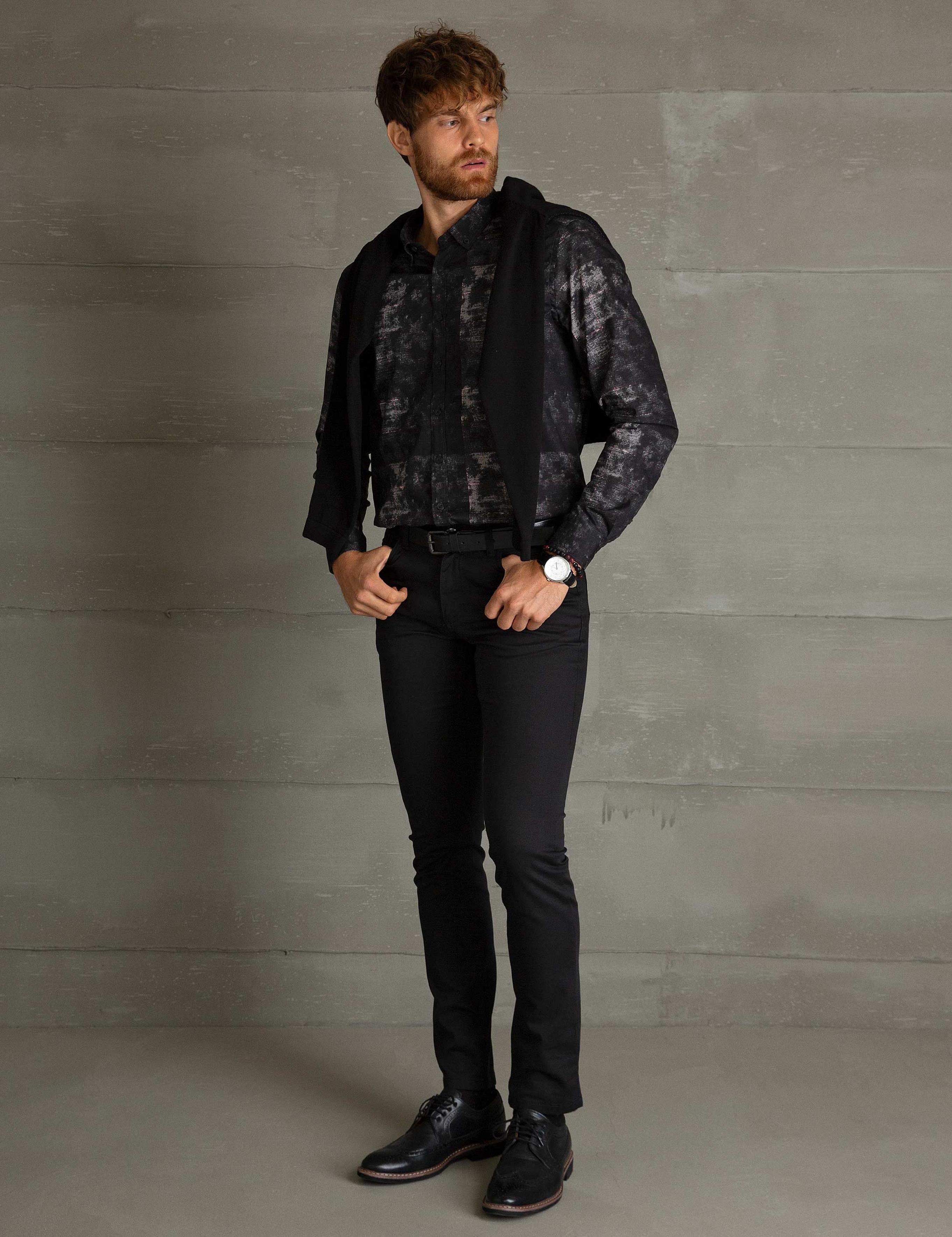 Siyah Slim Fit Chino Pantolon