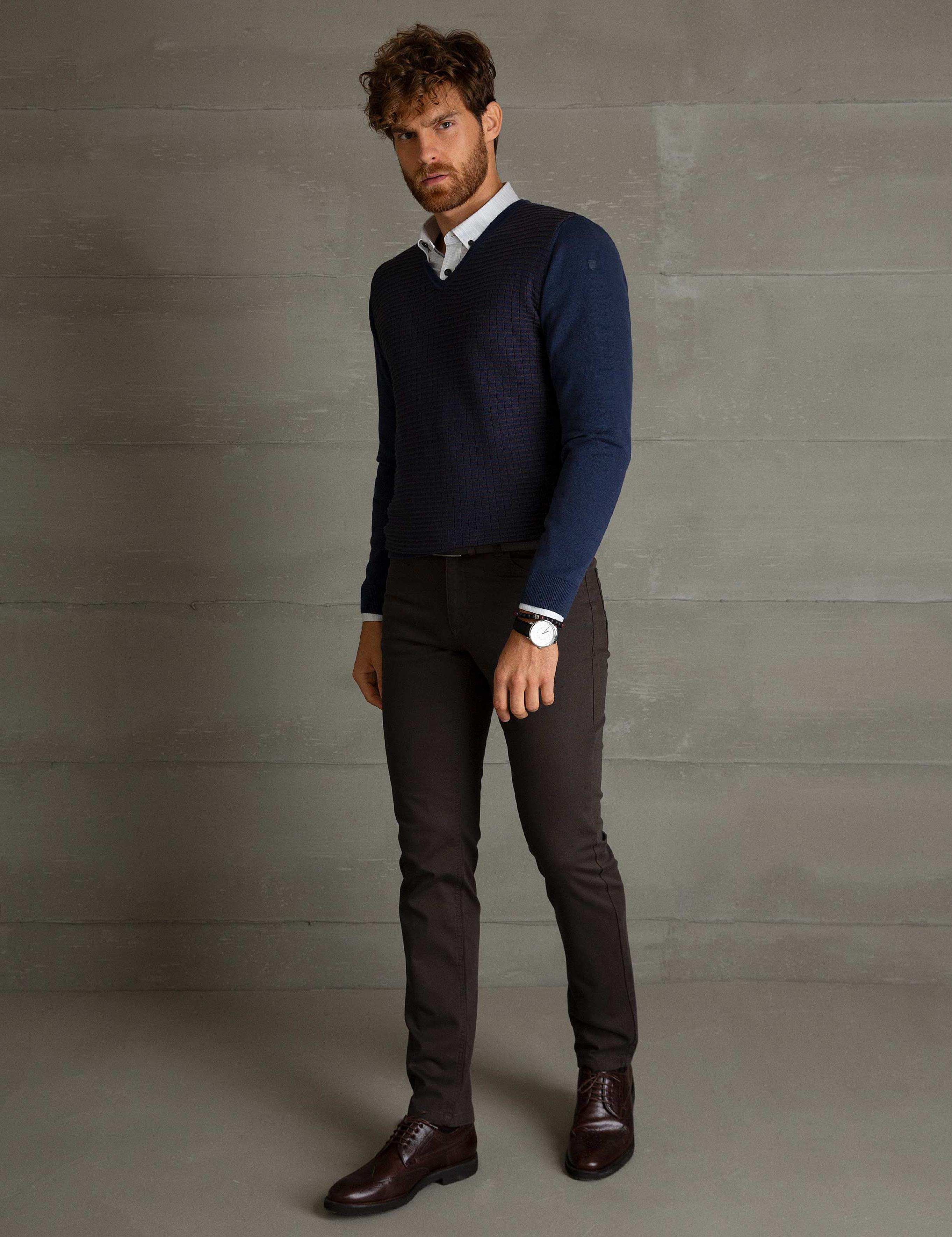 Kahverengi Slim Fit Chino Pantolon