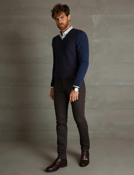 Kahverengi Slim Fit Chino Pantolon - 50194210084