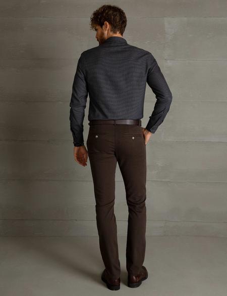 Kahverengi Slim Fit Chino Pantolon - 50195936040
