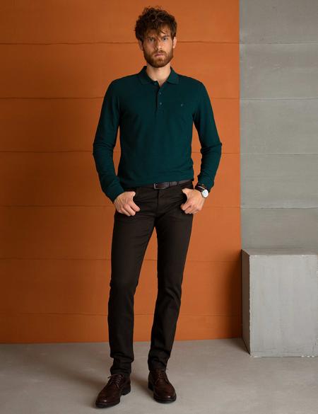 Kahverengi Slim Fit Chino Pantolon - 50197410030
