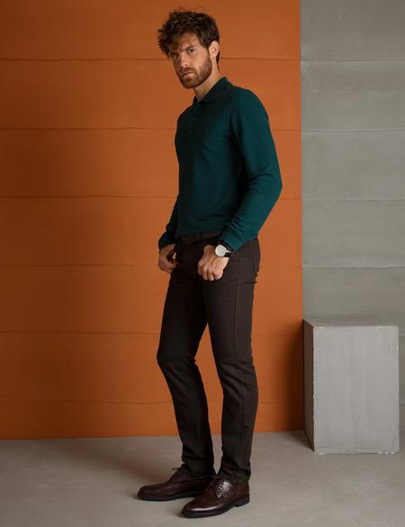 Kahverengi Slim Fit Chino Pantolon - 50197410030