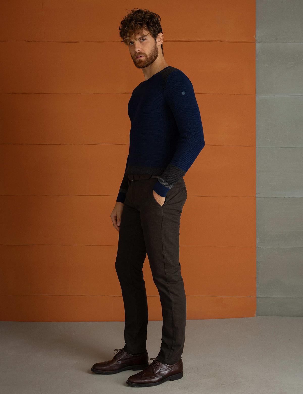 Kahverengi Slim Fit Chino Pantolon - 50197411012