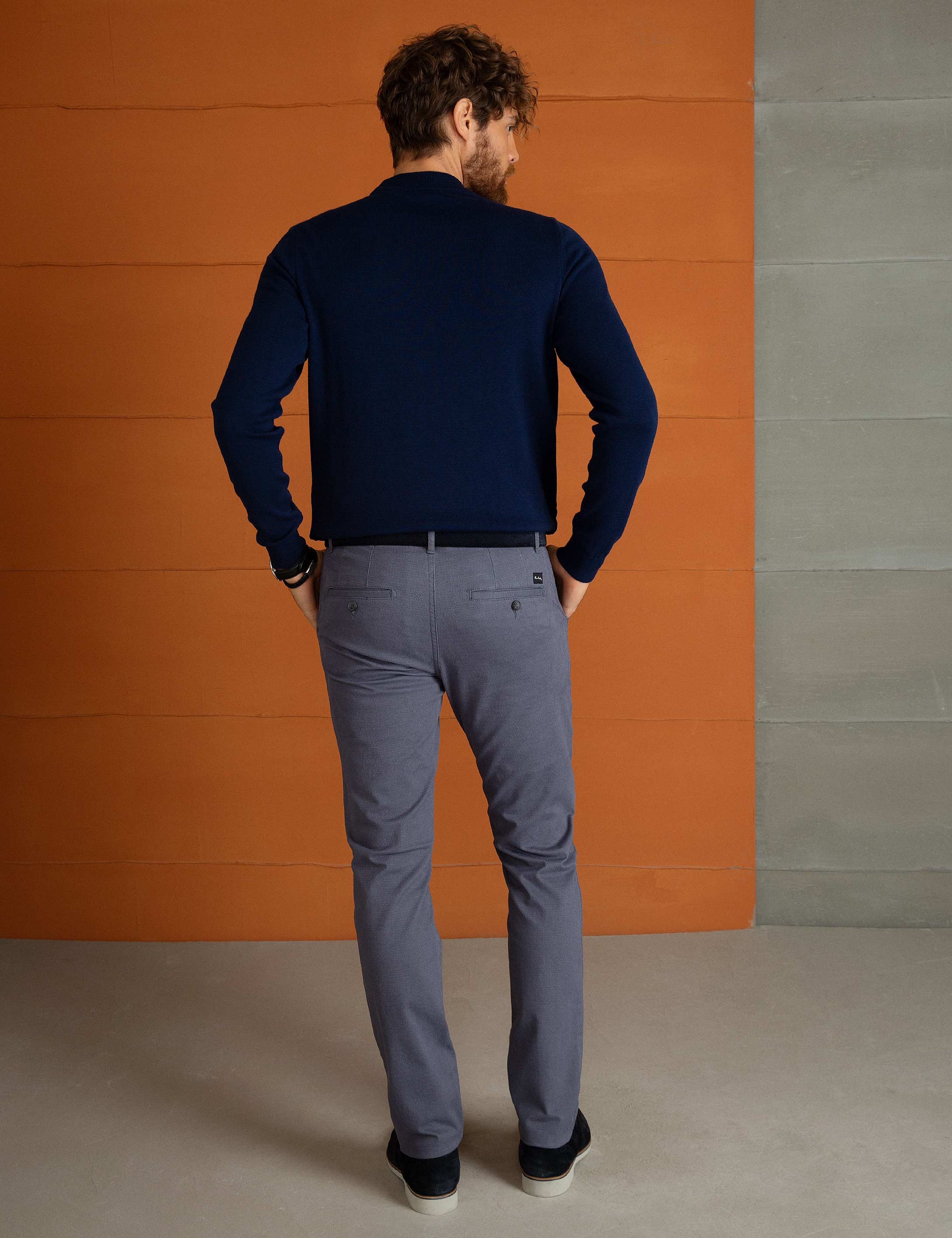 Antrasit Slim Fit Chino Pantolon - Image 3