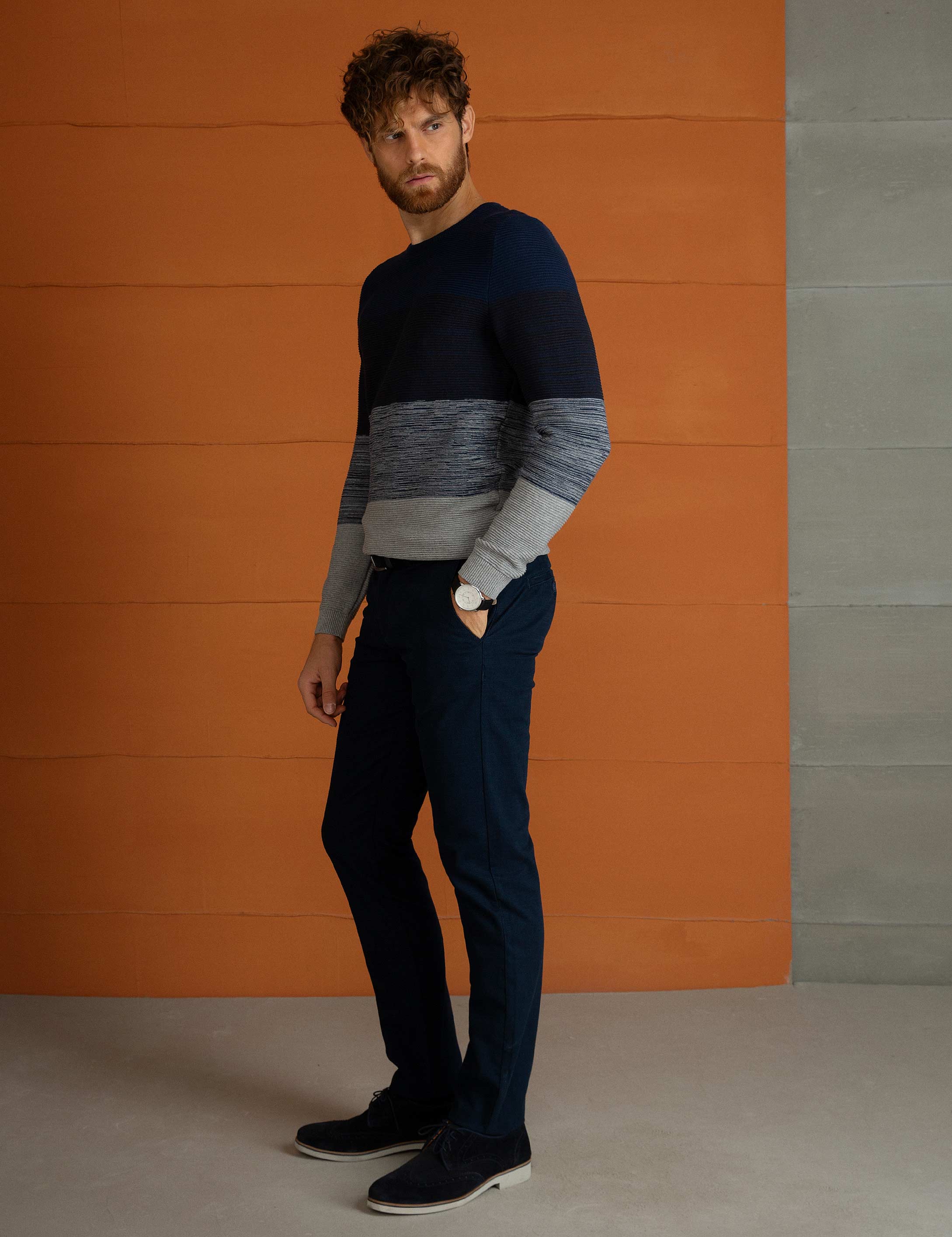 Lacivert Slim Fit Kanvas Pantolon - 50197411041