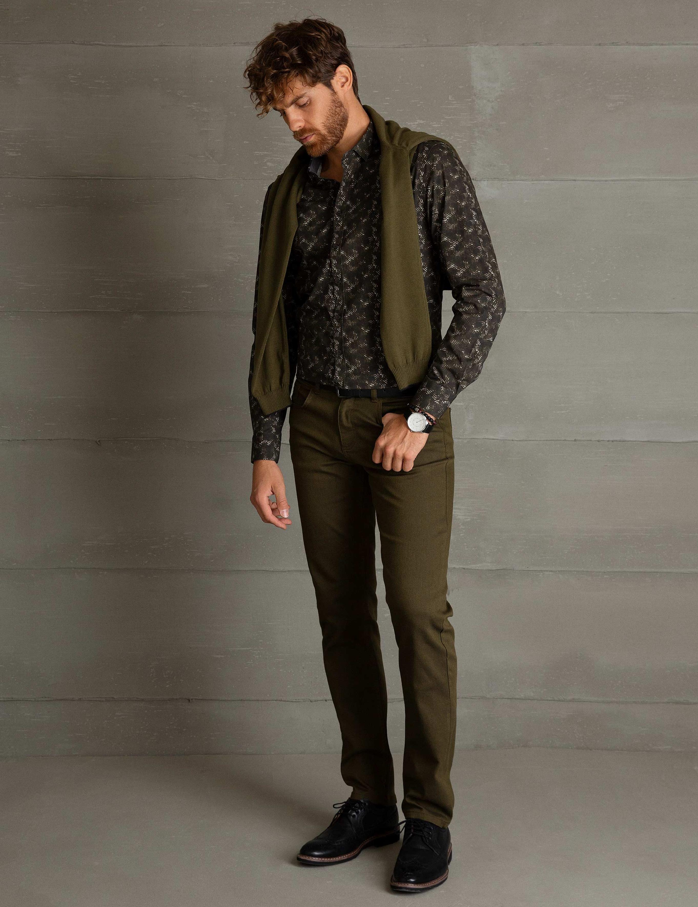 Haki Slim Fit Chino Pantolon