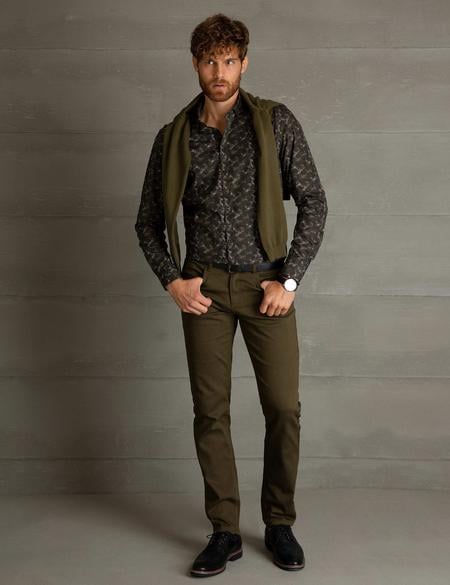 Haki Slim Fit Chino Pantolon - 50199468001