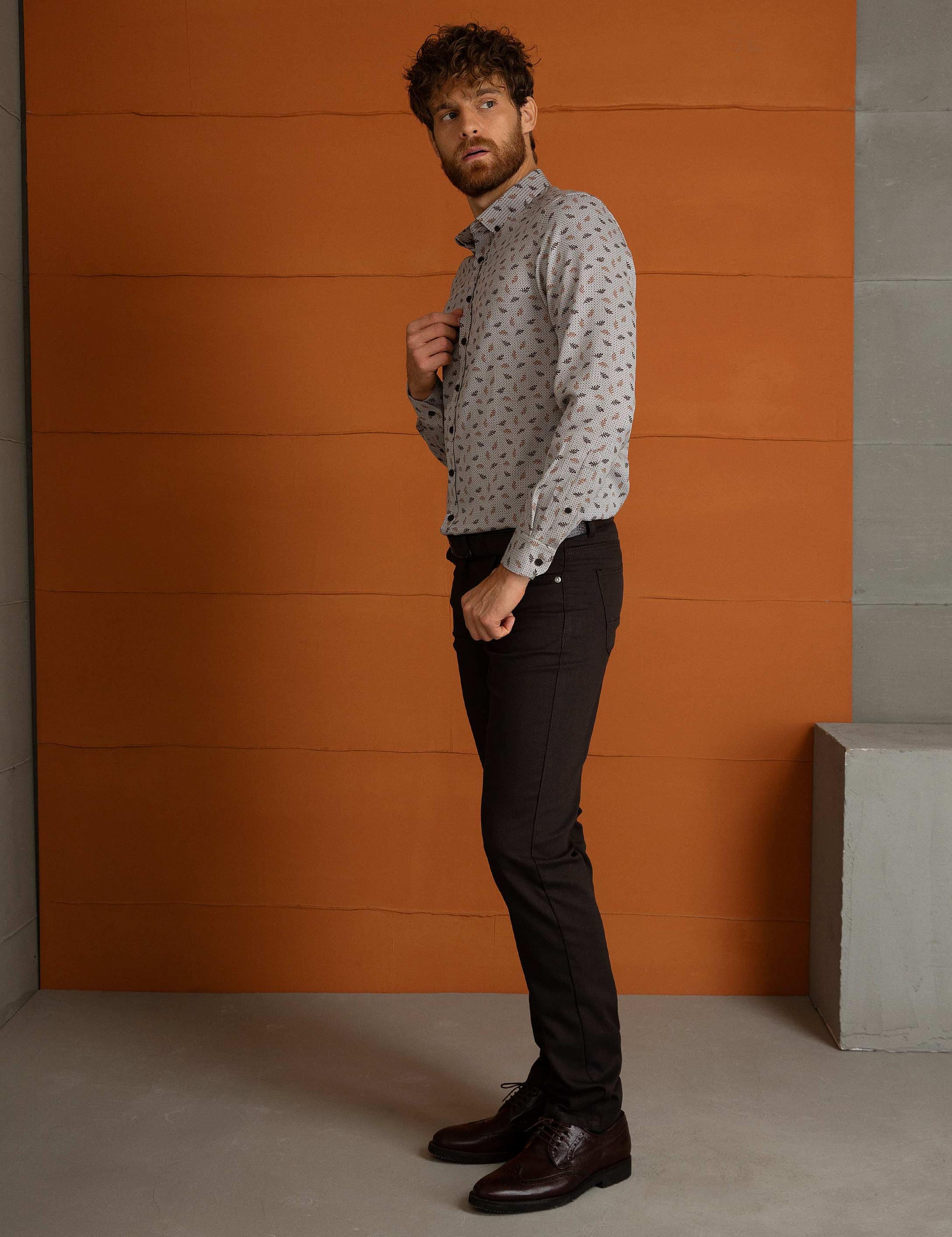 Kahverengi Slim Fit Chino Pantolon