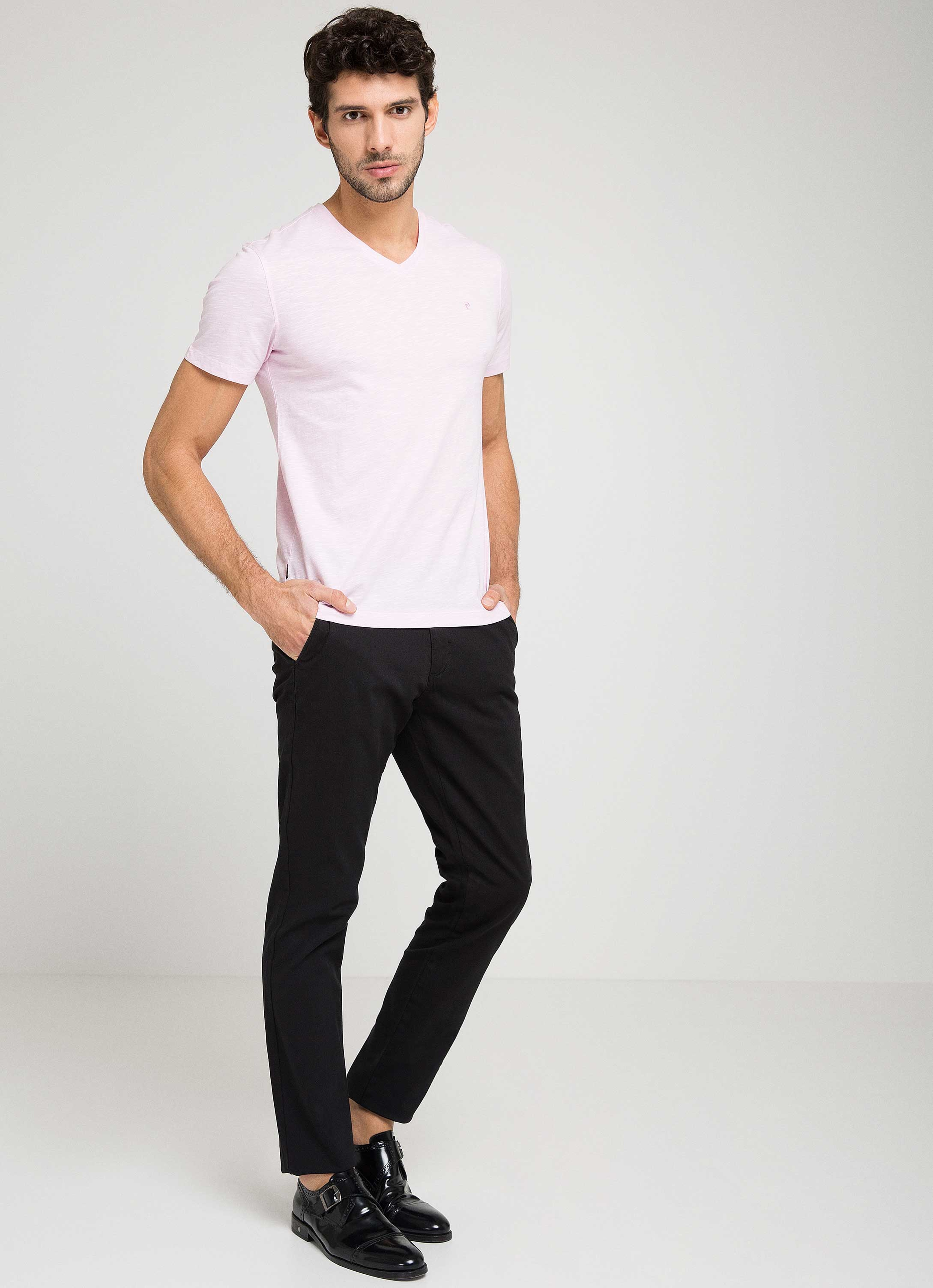 Pembe Slim Fit Tişört - Image 2
