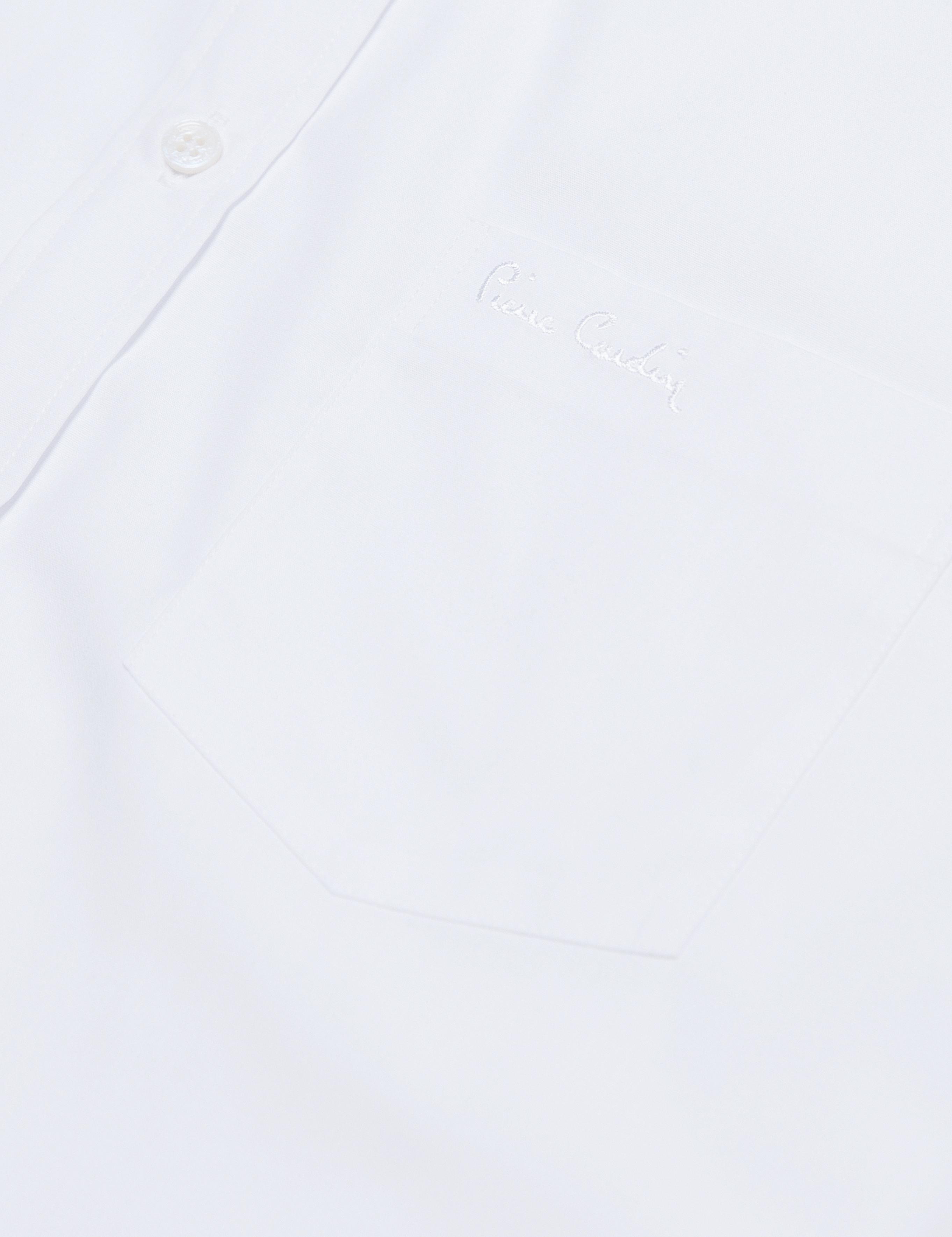 Beyaz Regular Fit Kısa Kollu Gömlek