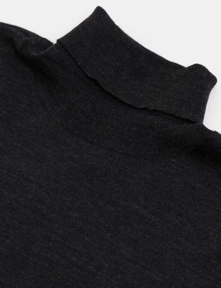 Antrasit Gri Melanj Slim Fit Basic Triko Kazak - 50179042023