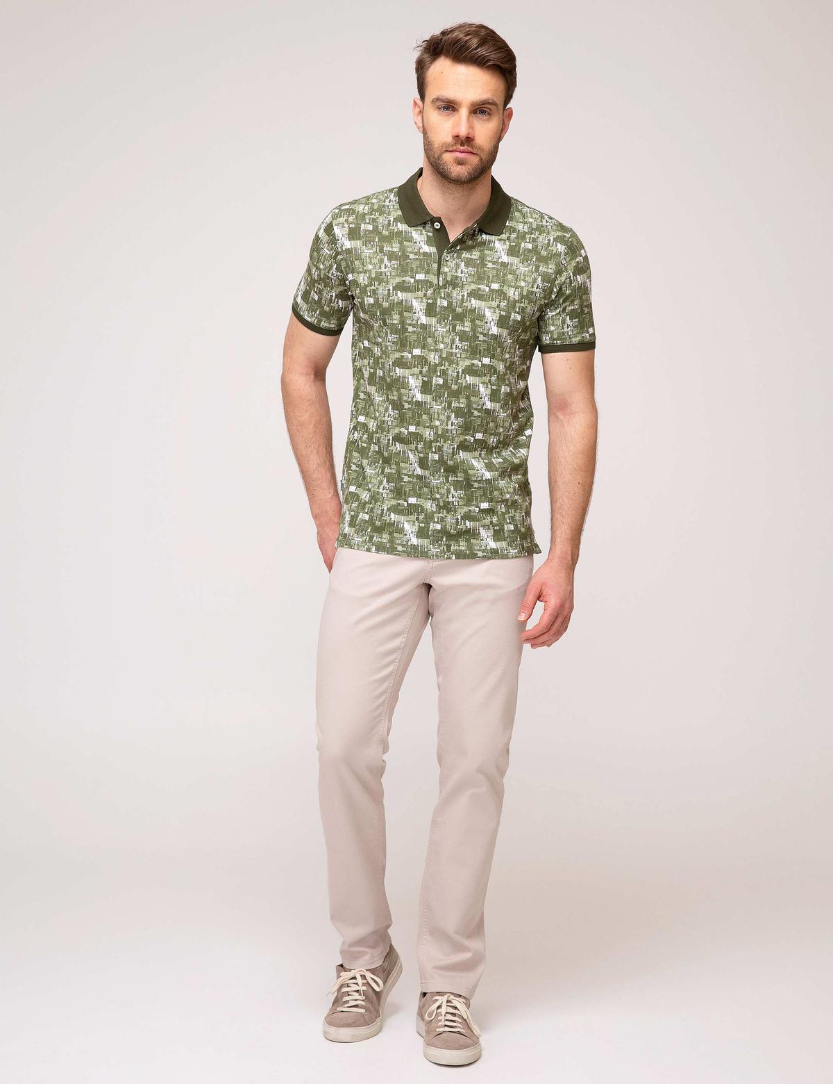 Yeşil Slim Fit Tişört - 50185860034