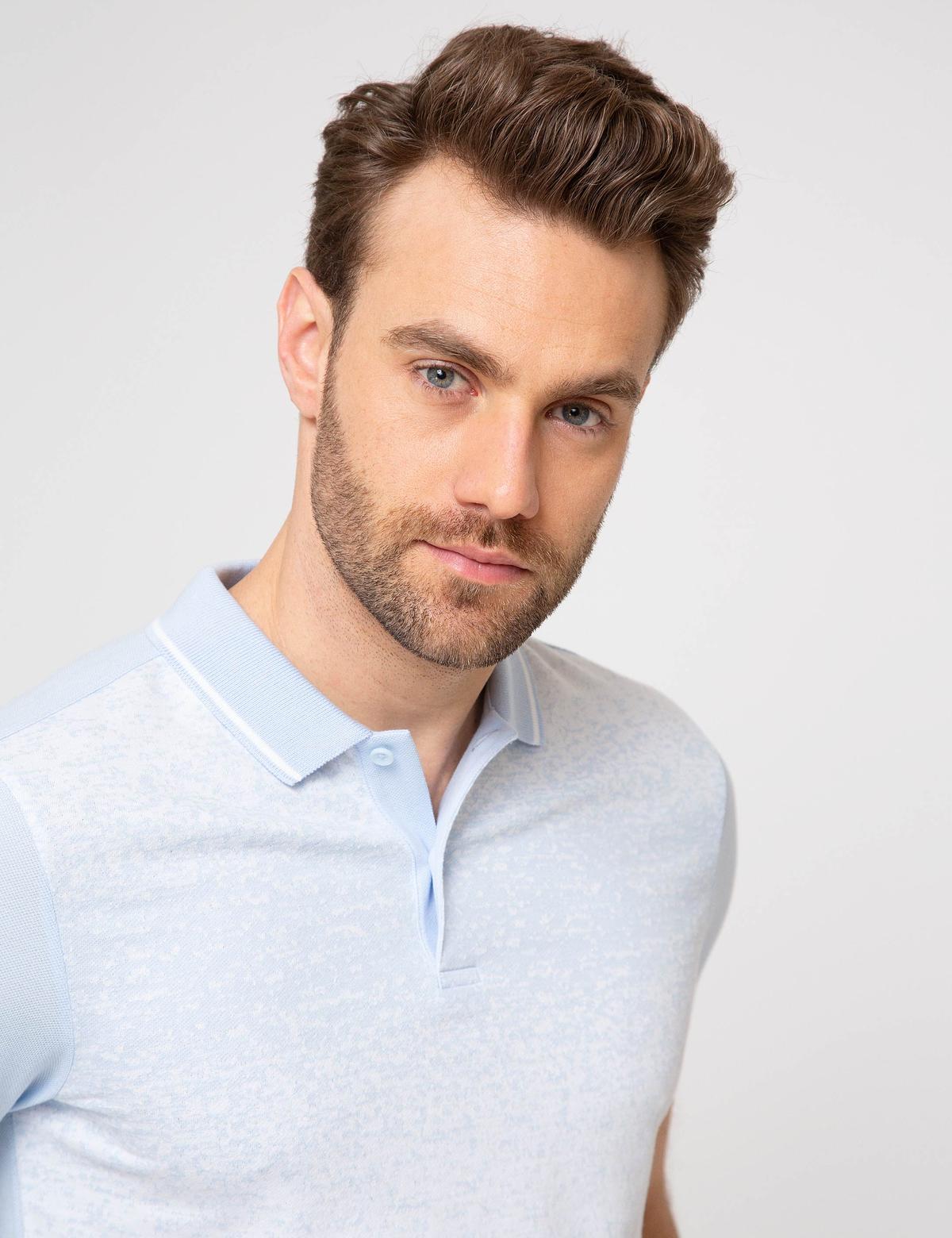 Açık Mavi Slim Fit T-Shirt