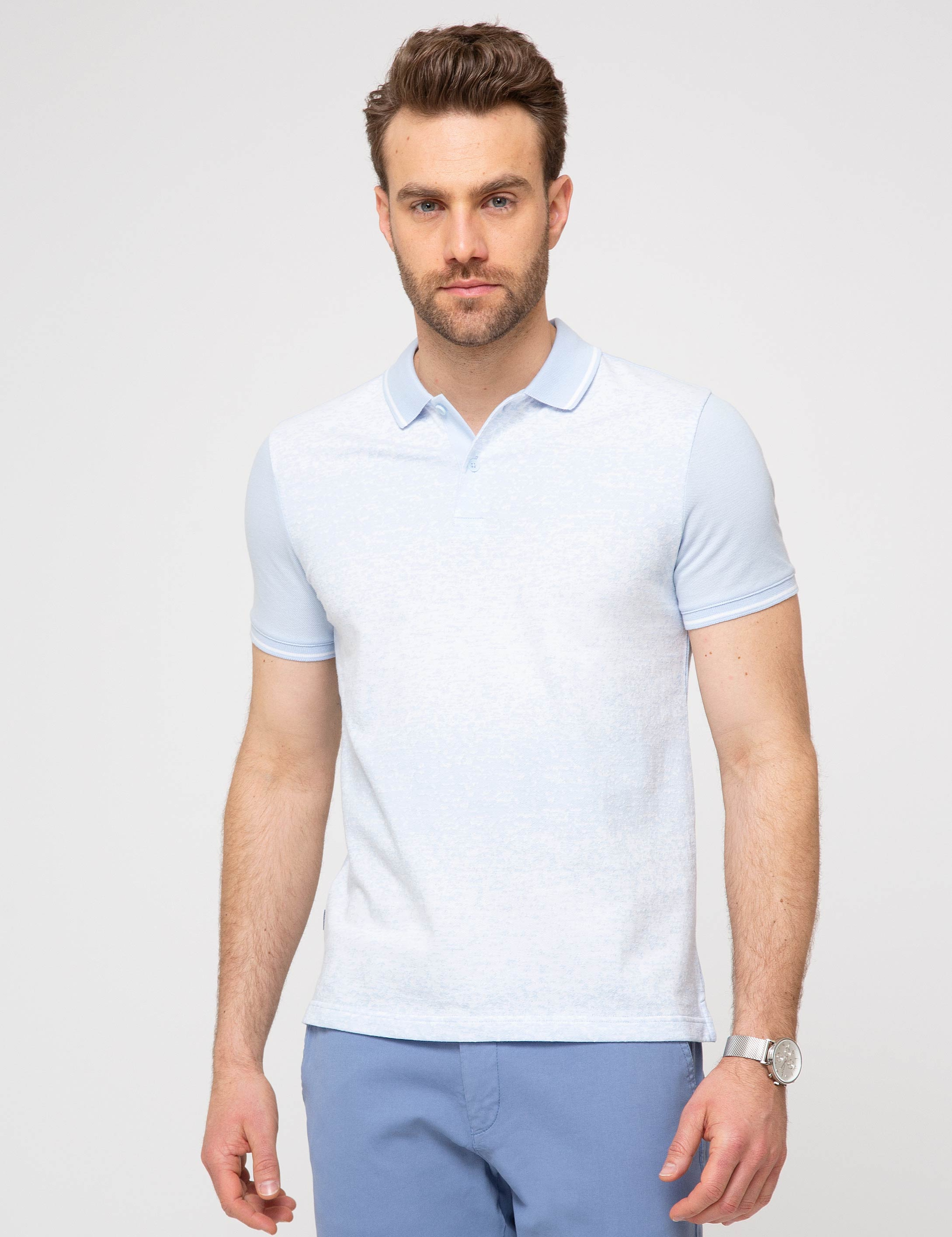 Açık Mavi Slim Fit T-Shirt - Image 2
