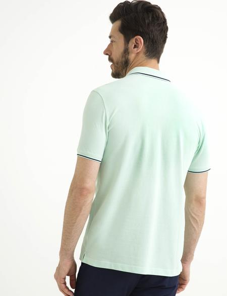 Mint Yeşil Slim Fit Polo Yaka T-Shirt - 50187370017