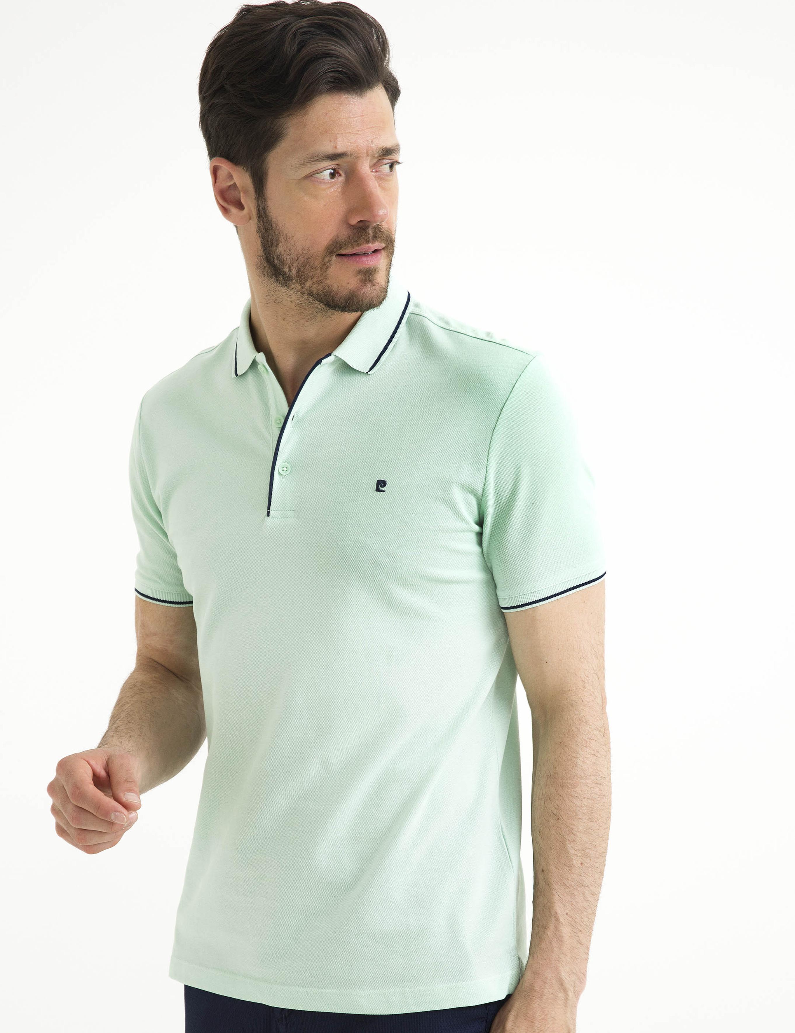 Mint Yeşil Slim Fit Polo Yaka T-Shirt
