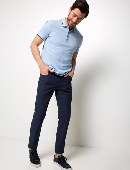 Açık Mavi Slim Fit Basic Tişört - 50187370193